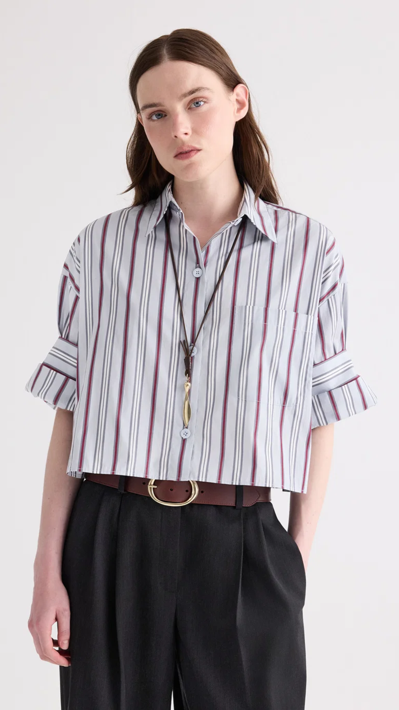 TWP Next Ex Shirt in Light Grey Multi
