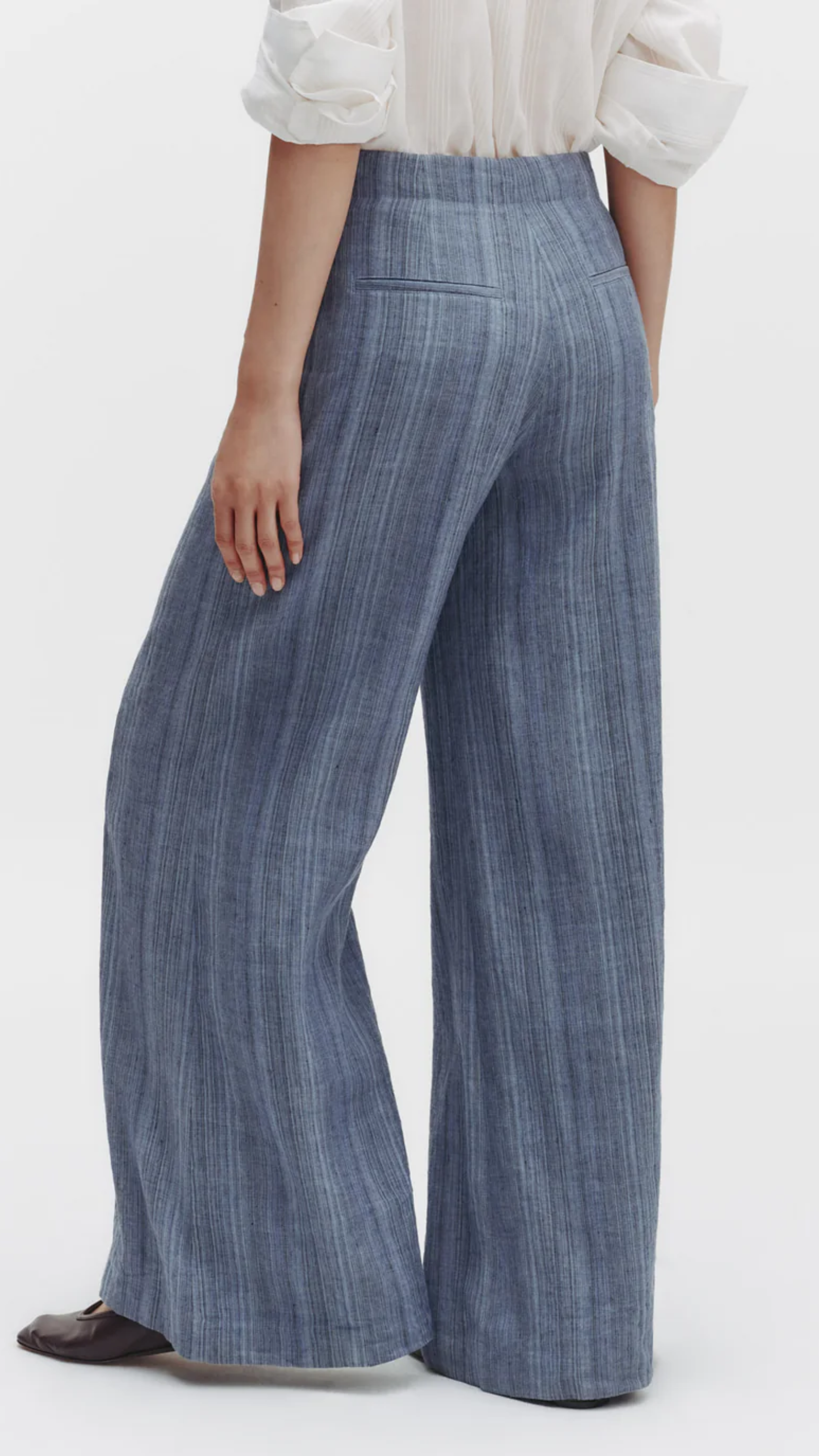 TWP Demie Linen Gabardine Pant in Blue