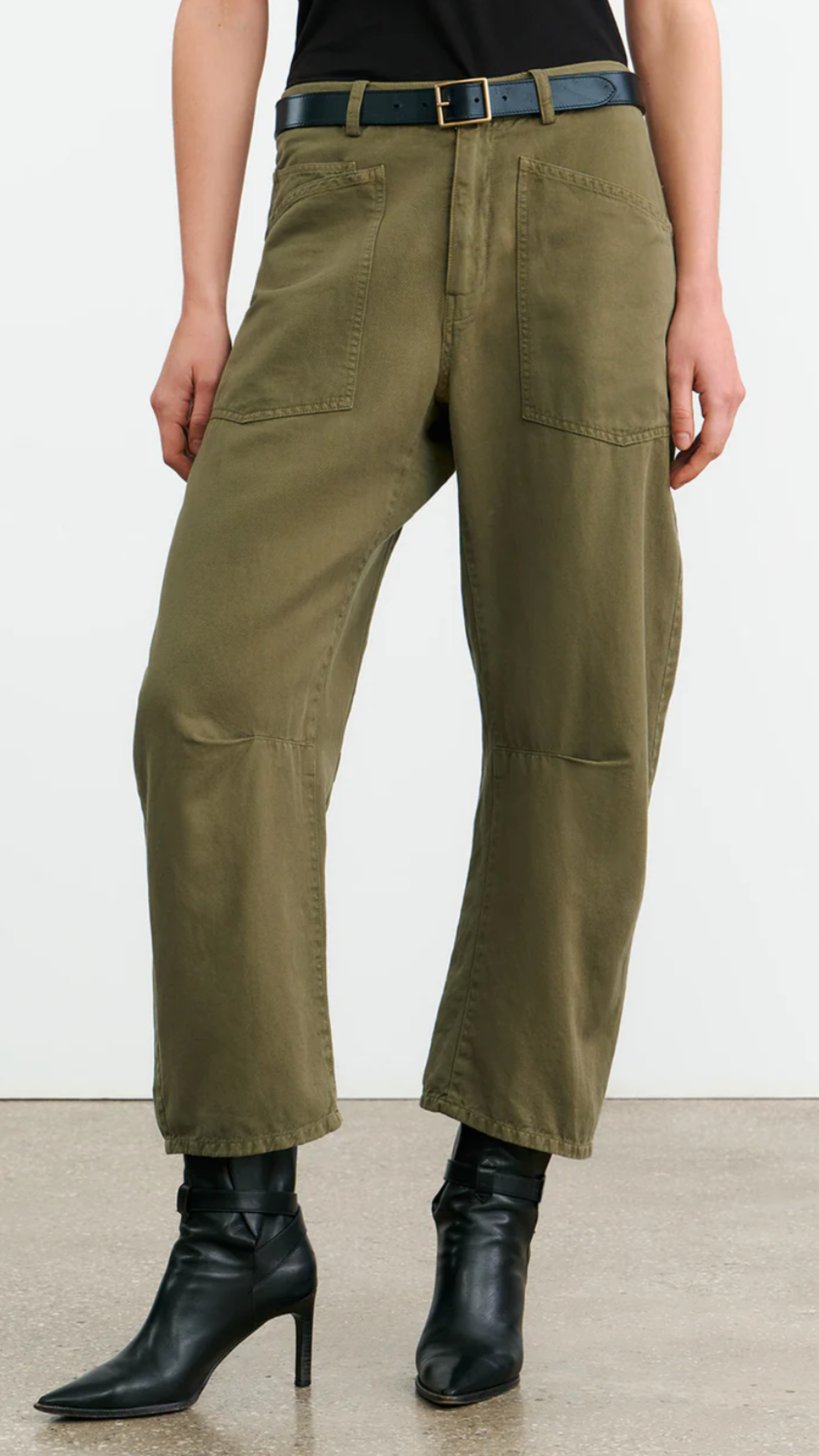 Nili Lotan Shon Pant in Olive Green