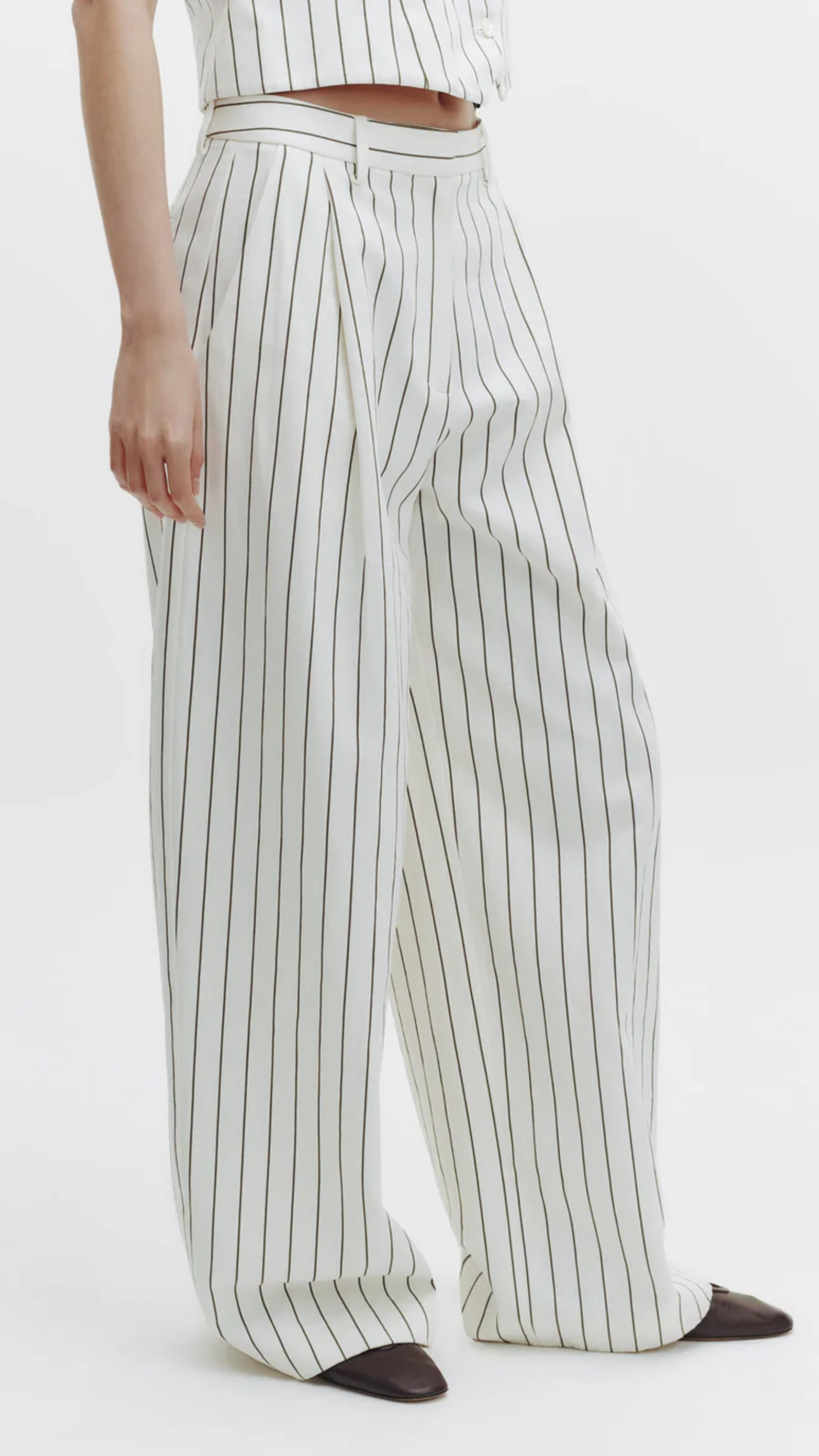 TWP Greenwich Avenue Pant in Ivory Chocolate