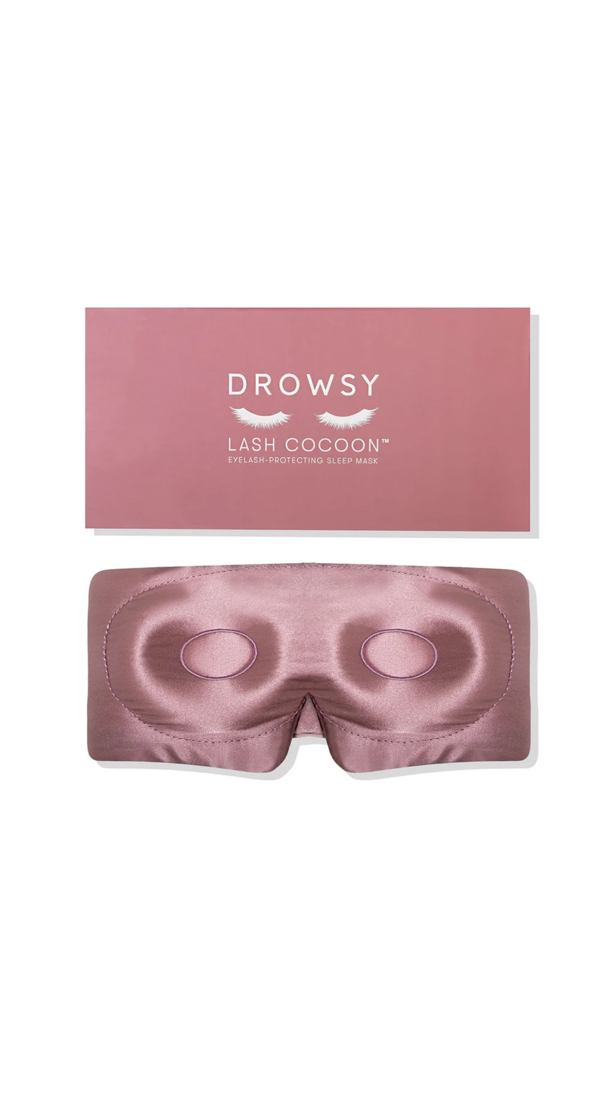 Drowsy Damask Eyelash Protecting Silk Sleep Mask in Rose