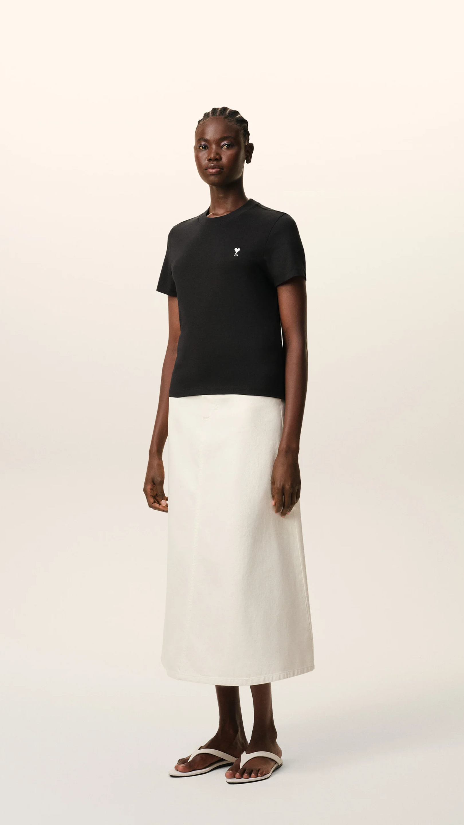 Ami Cotton Cropped Ami De Coeur T-Shirt