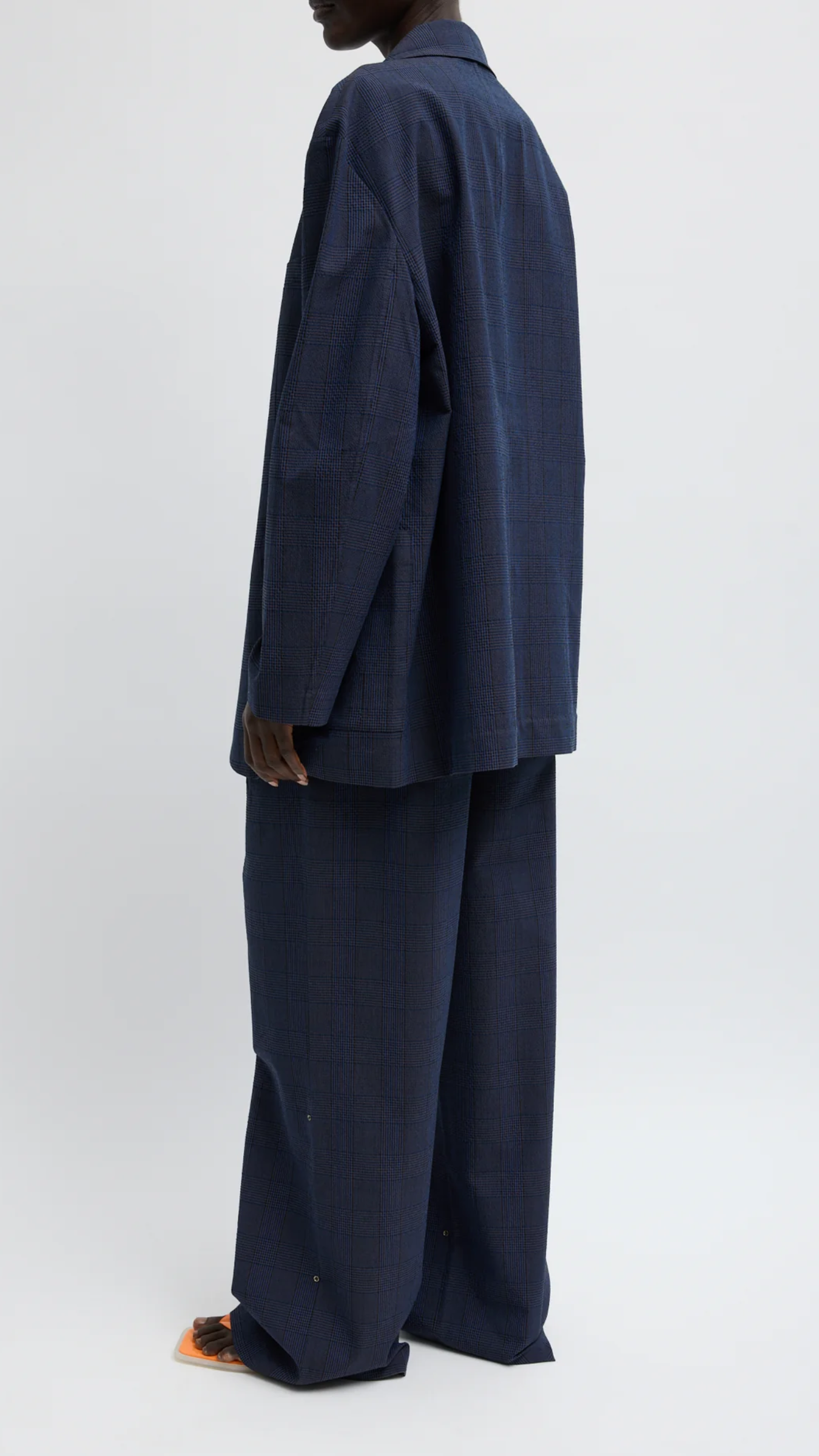 Tibi Menswear Crepon Liam Blazer in Navy Multi