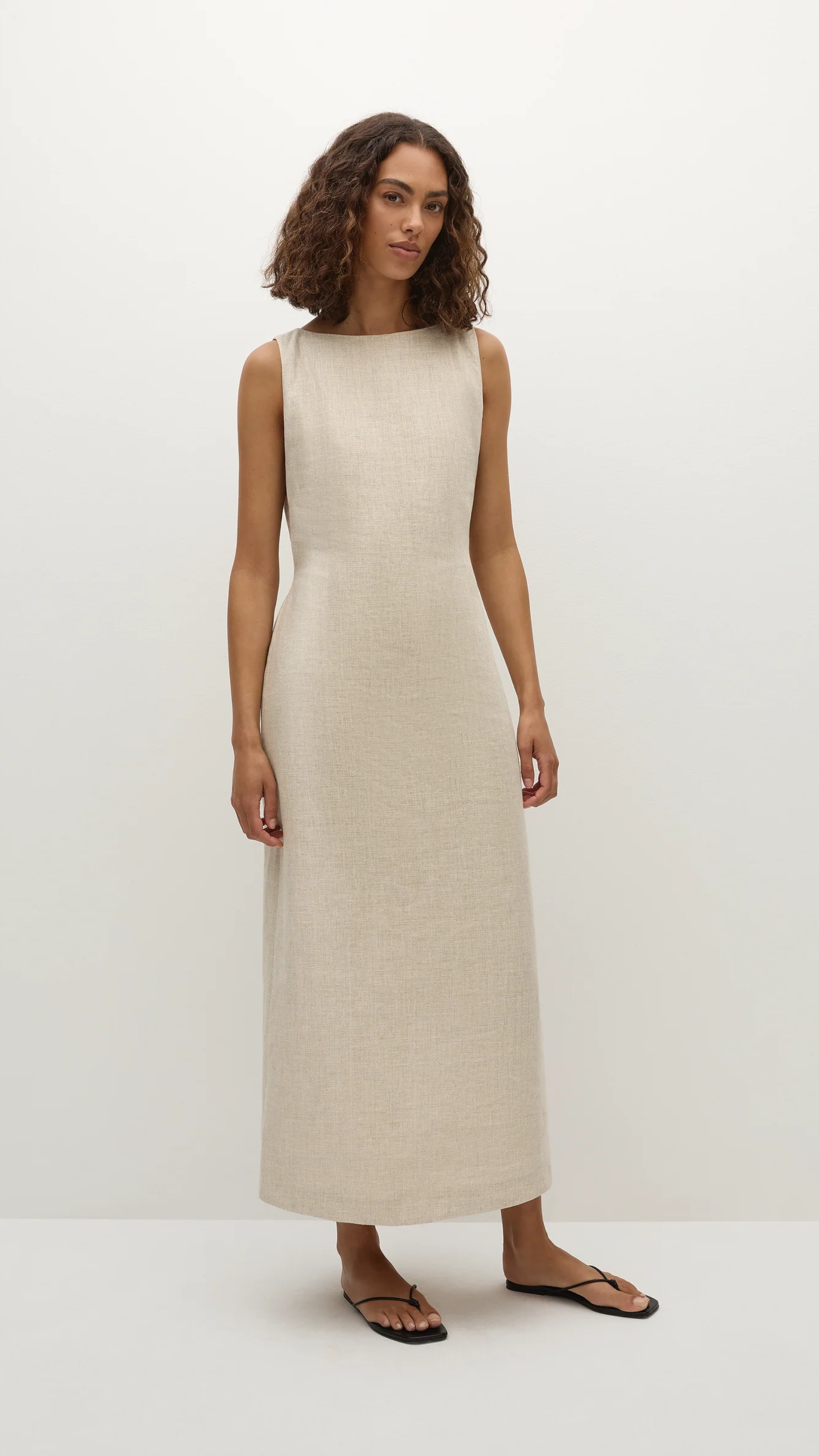 Faithfull Taylor Midi Dress in Natural