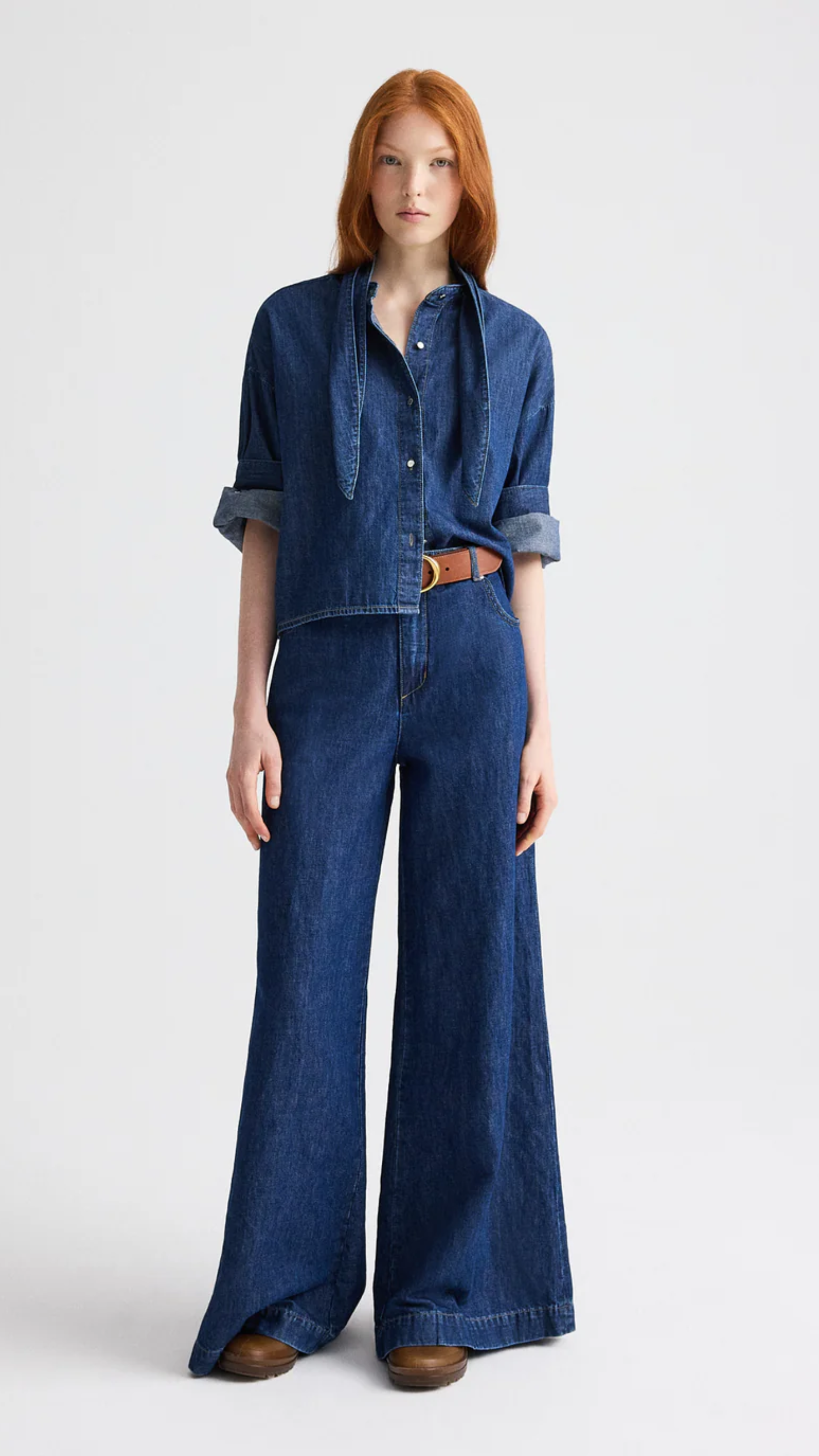 TWP Dillon Cotton Linen Denim in Dark Stone