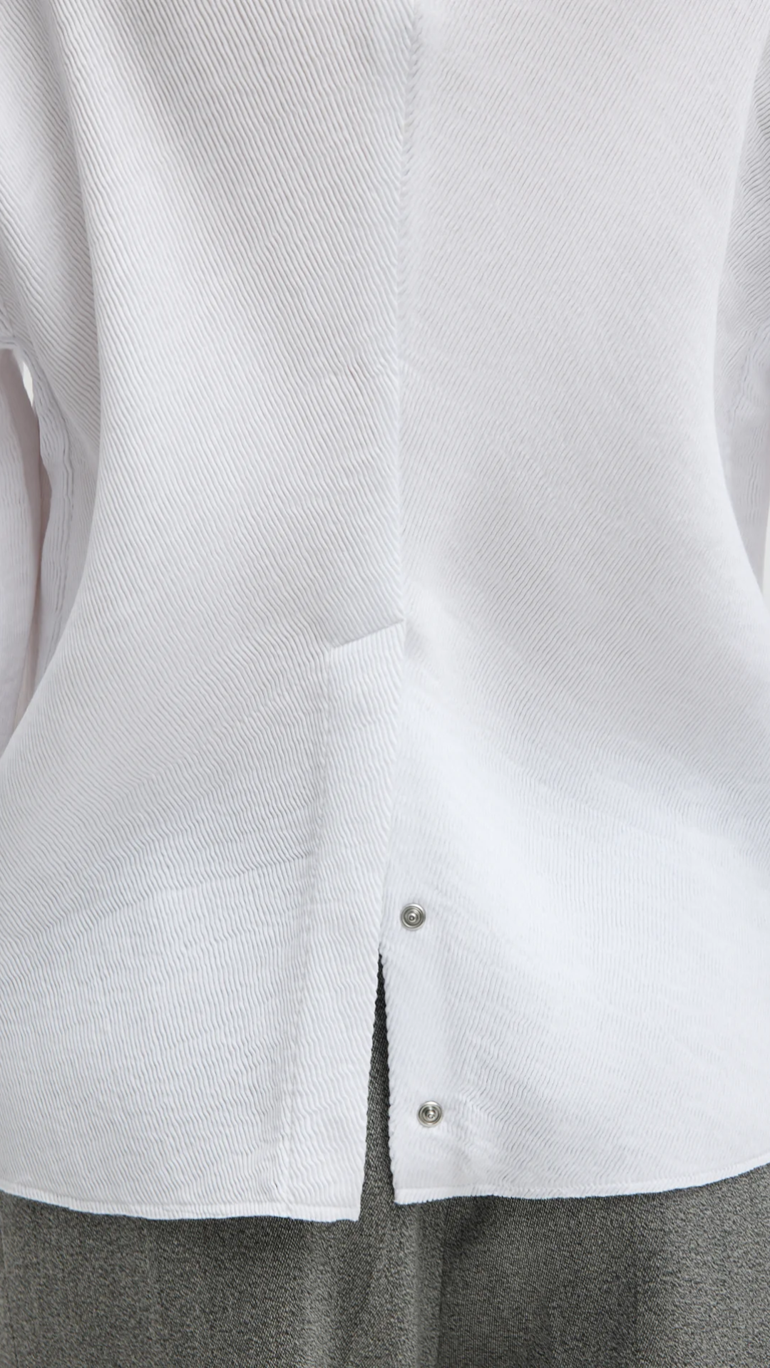 Tibi Viscose Plisse Hinged Short Sleeve Top in White
