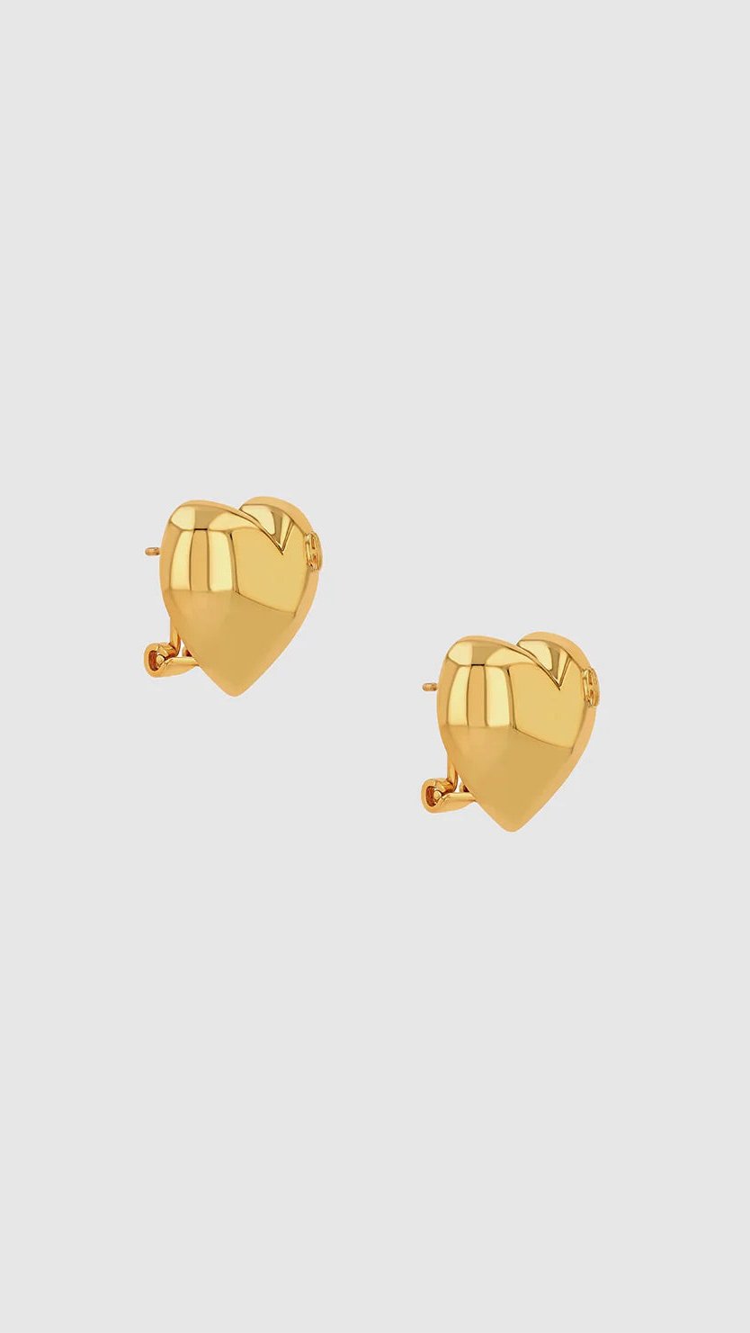 Anine Bing Gold Heart Earrings