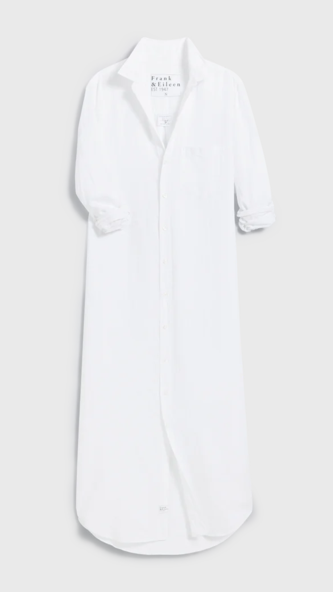 Frank & Eileen Rory Maxi Shirtdress in White Linen