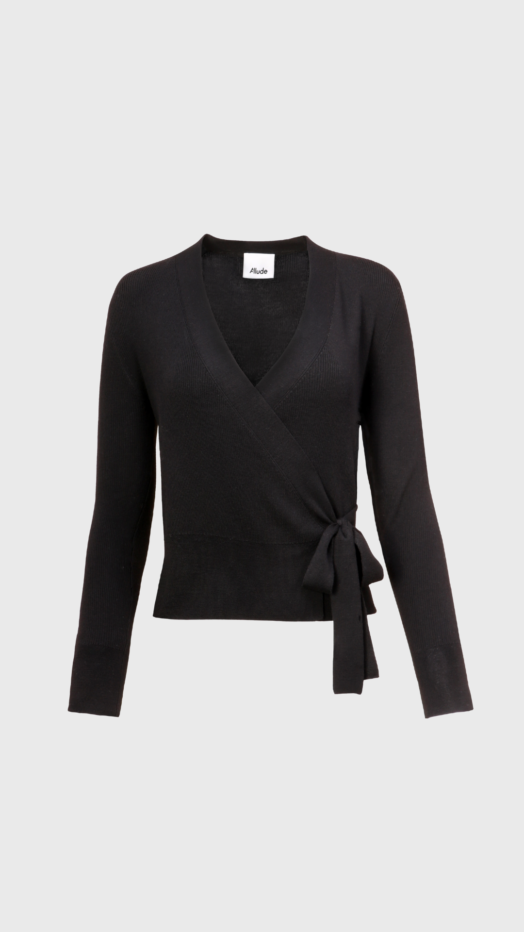 Allude Wrap Cardigan in Noir