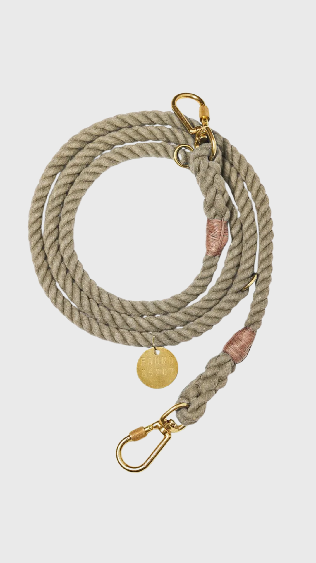 Found My Animal Dark Tan Rope Dog Leash
