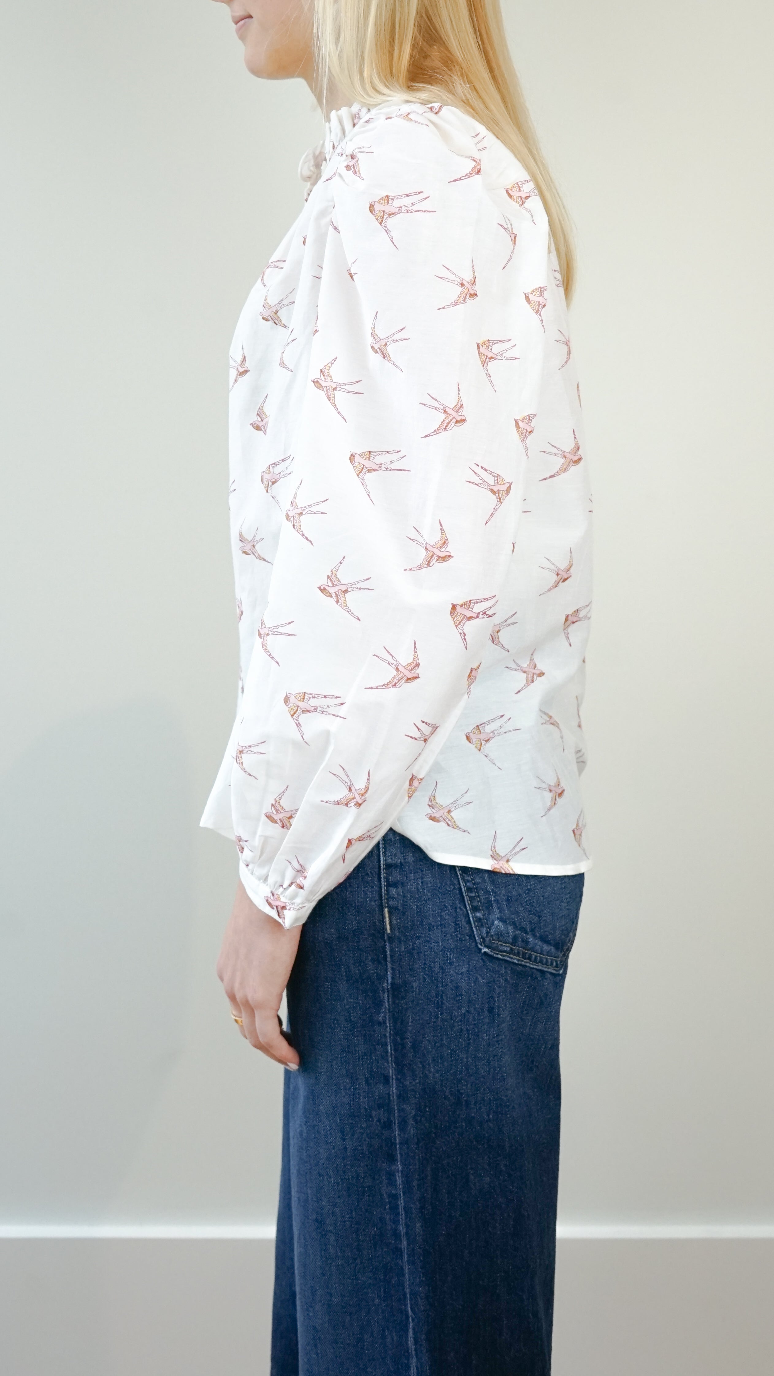 Alix of Bohemia Annabel Swallow Shirt in White Cedar