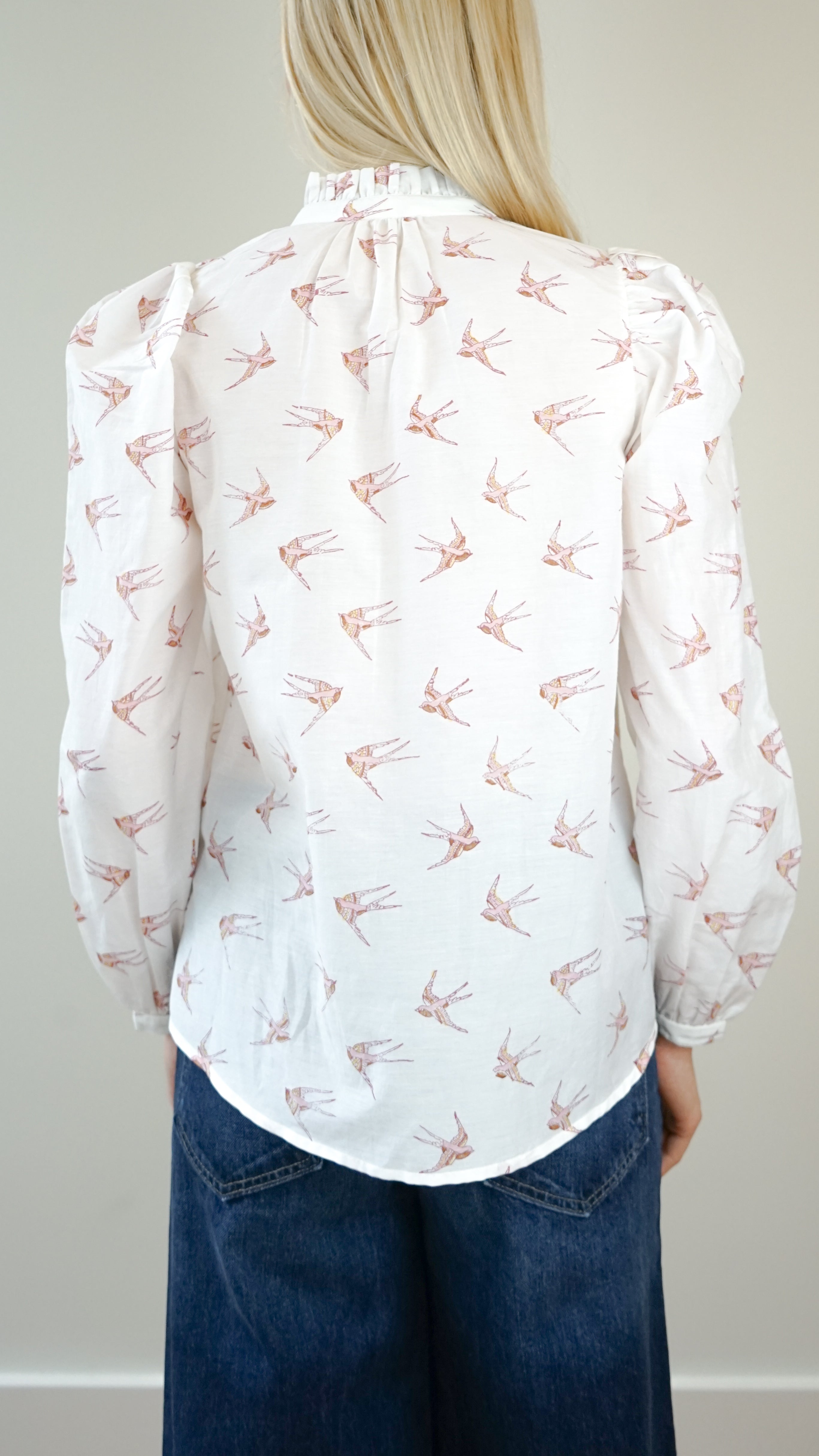 Alix of Bohemia Annabel Swallow Shirt in White Cedar