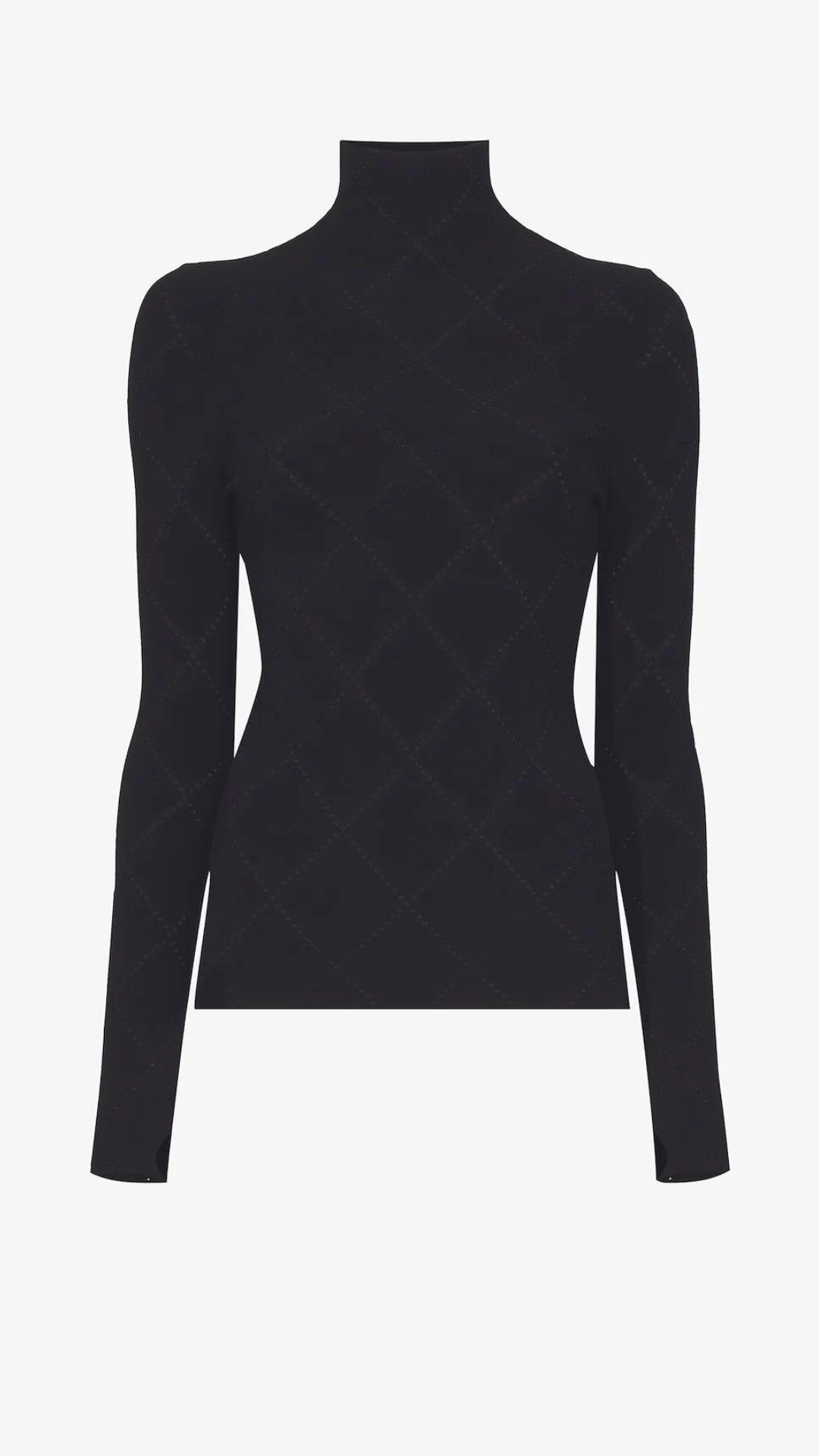 PSWL Pointelle Diamonds Turtleneck