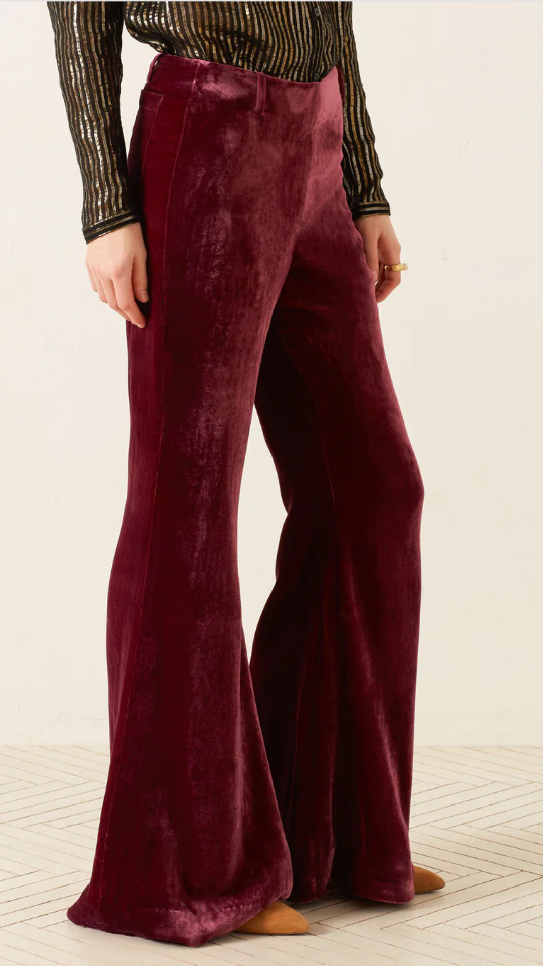 Alix of Bohemia Charlie Plum Velvet Pant