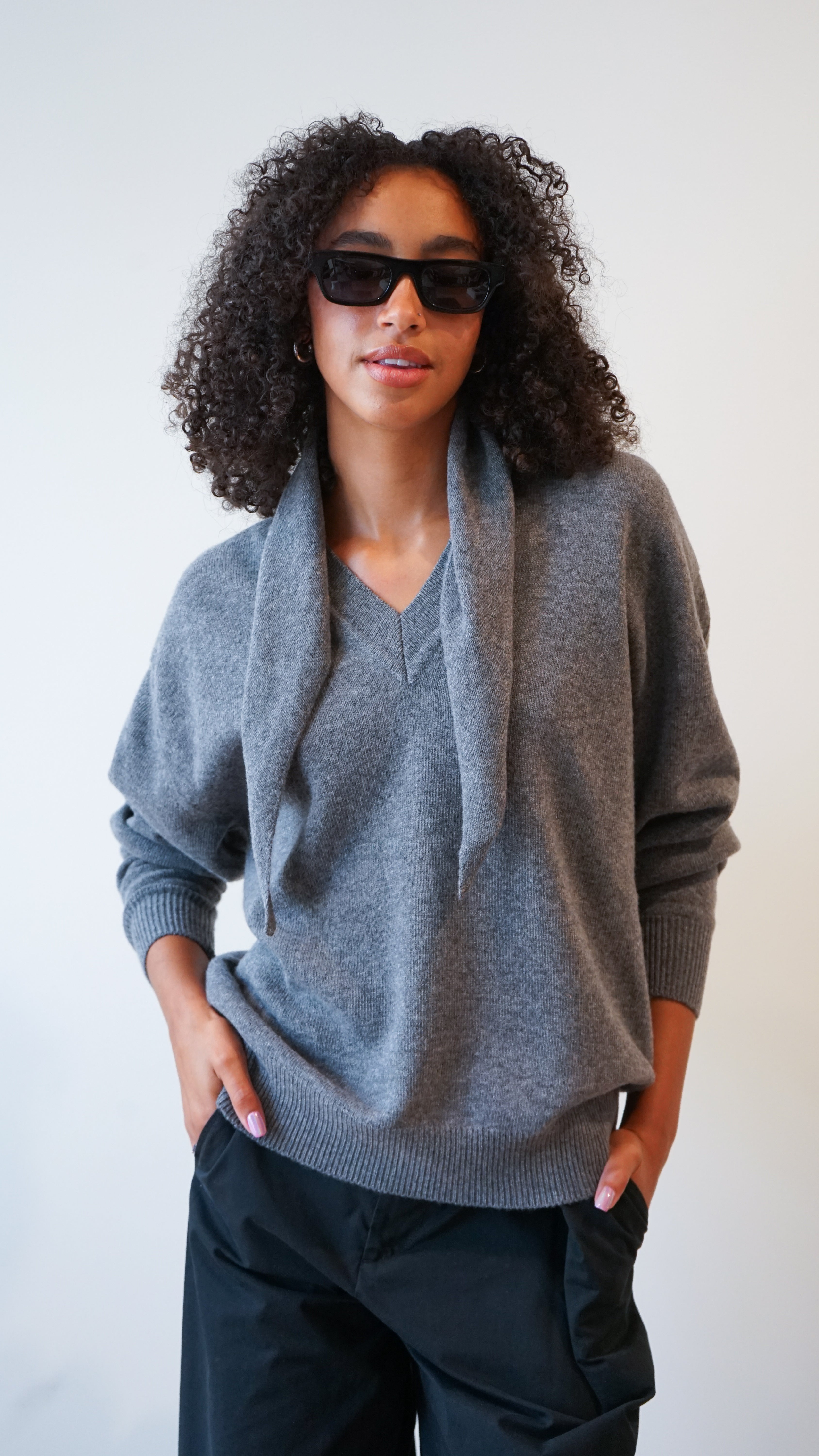 Plan C Longsleeve Foulard V-neck