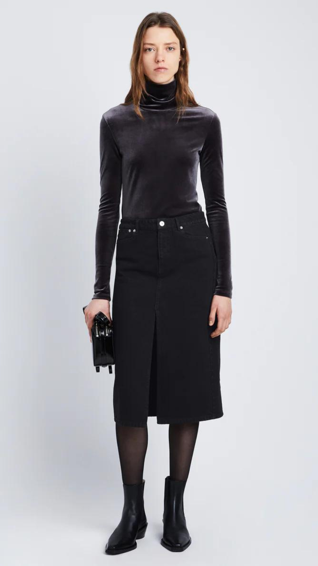 Proenza Schouler White Label Denim Midi Skirt