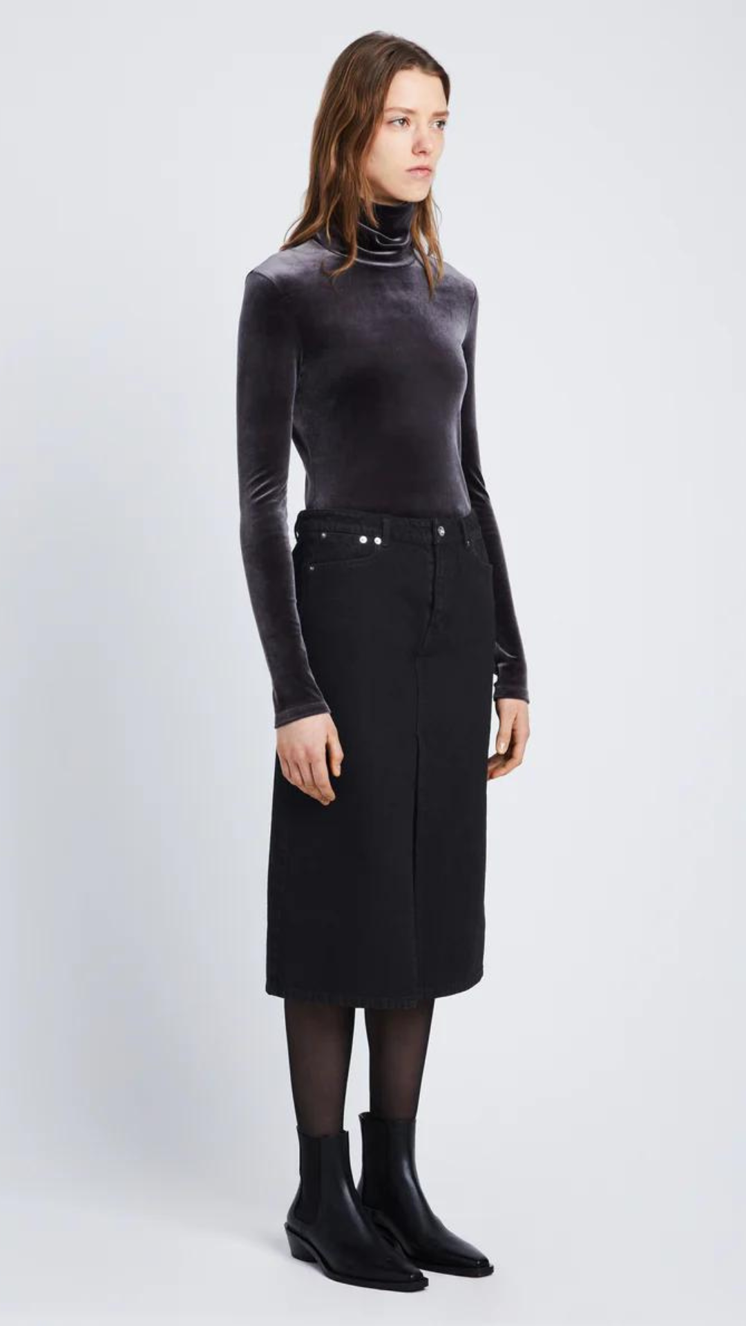 Proenza Schouler White Label Denim Midi Skirt