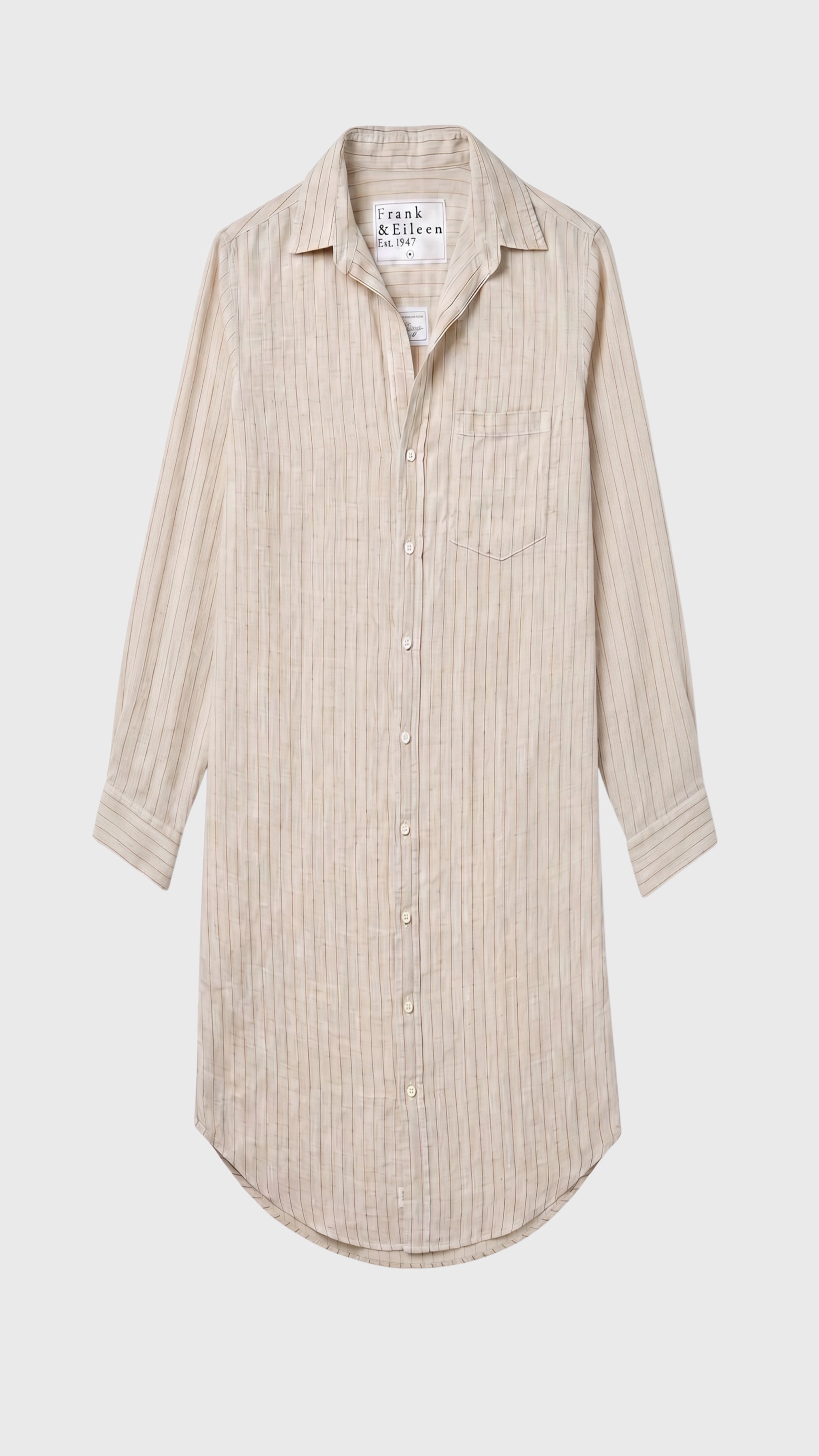 Frank & Eileen Rory Maxi Shirtdress in Brown Glitter Stripe