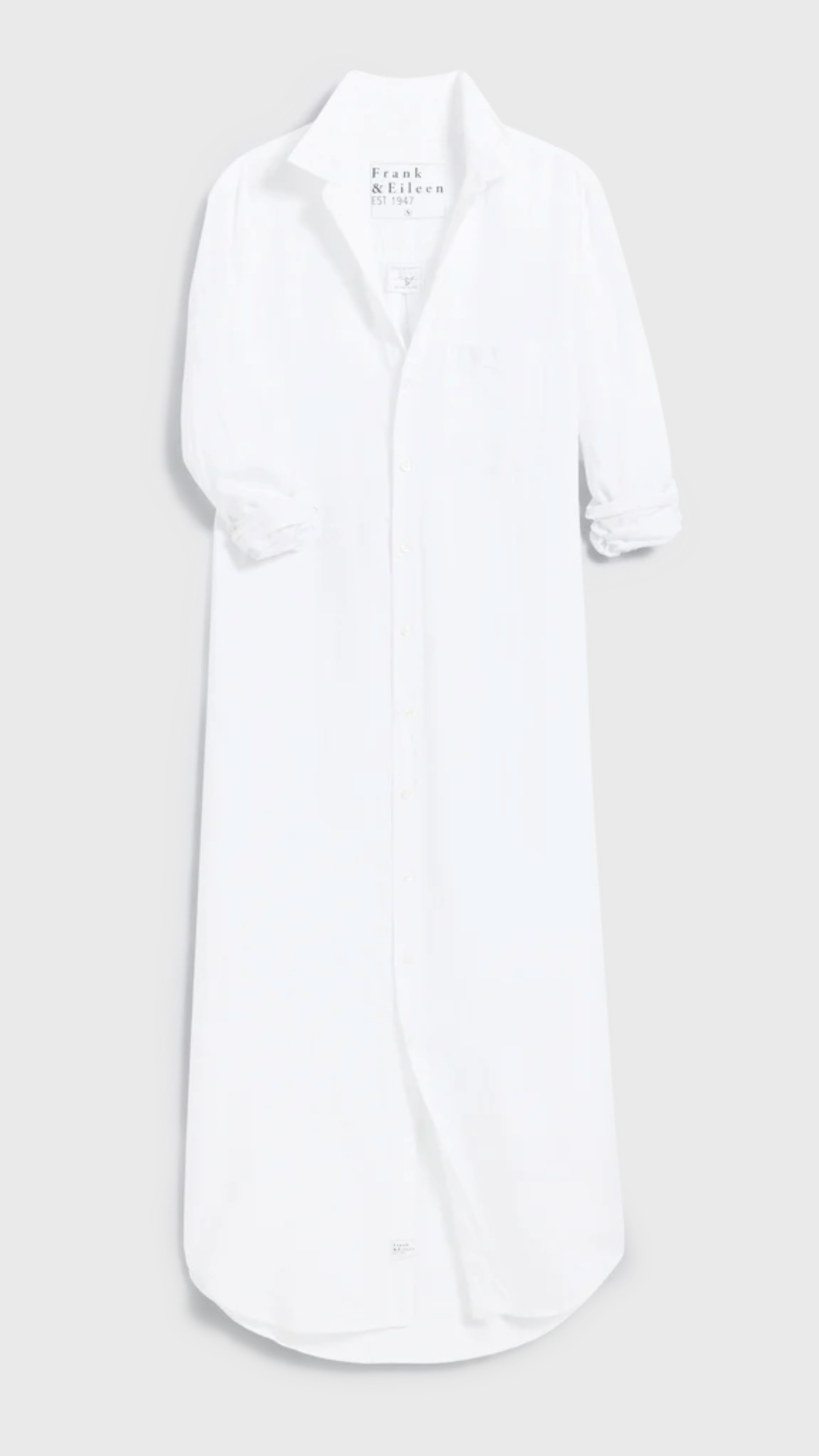 Frank & Eileen Rory Washed Linen Maxi Shirtdress in White