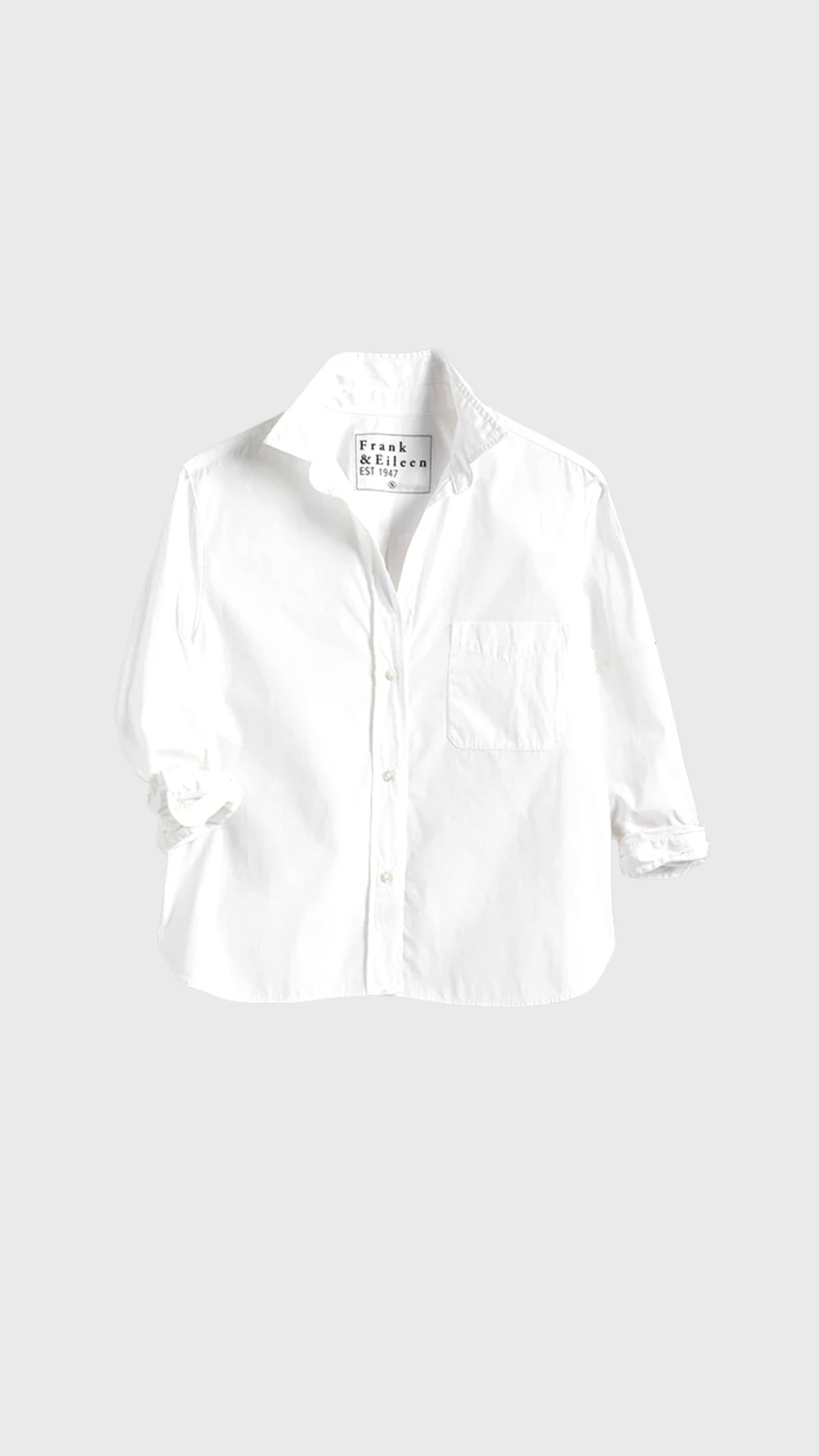 Frank & Eileen Silvio Untuckable Button Up Shirt in White