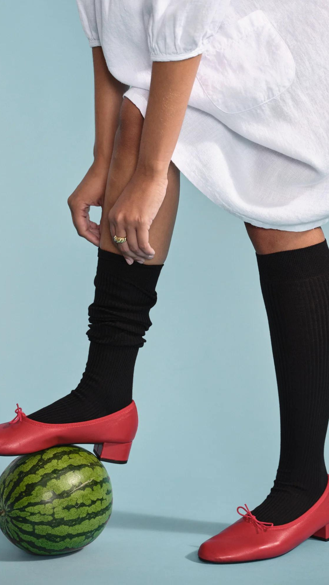 Rib Knee Hi Socks