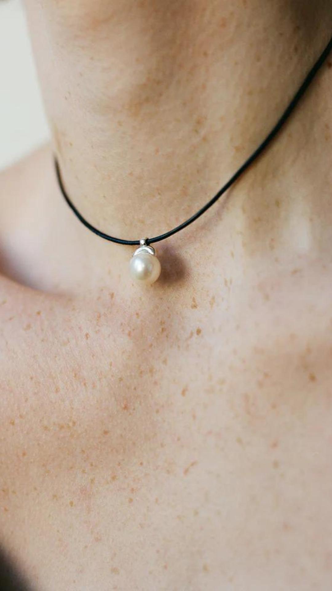 Sapir Bachar Leather Pearl Choker