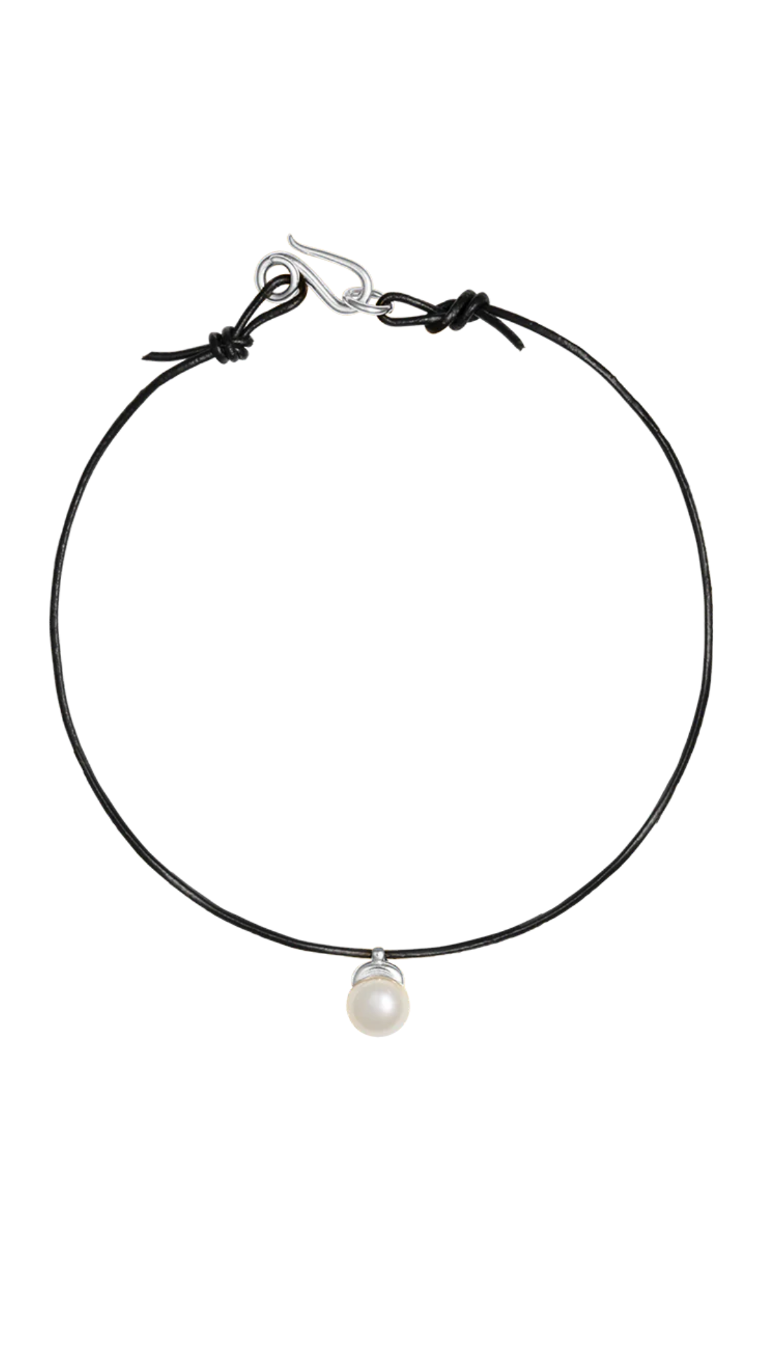 Sapir Bachar Leather Pearl Choker