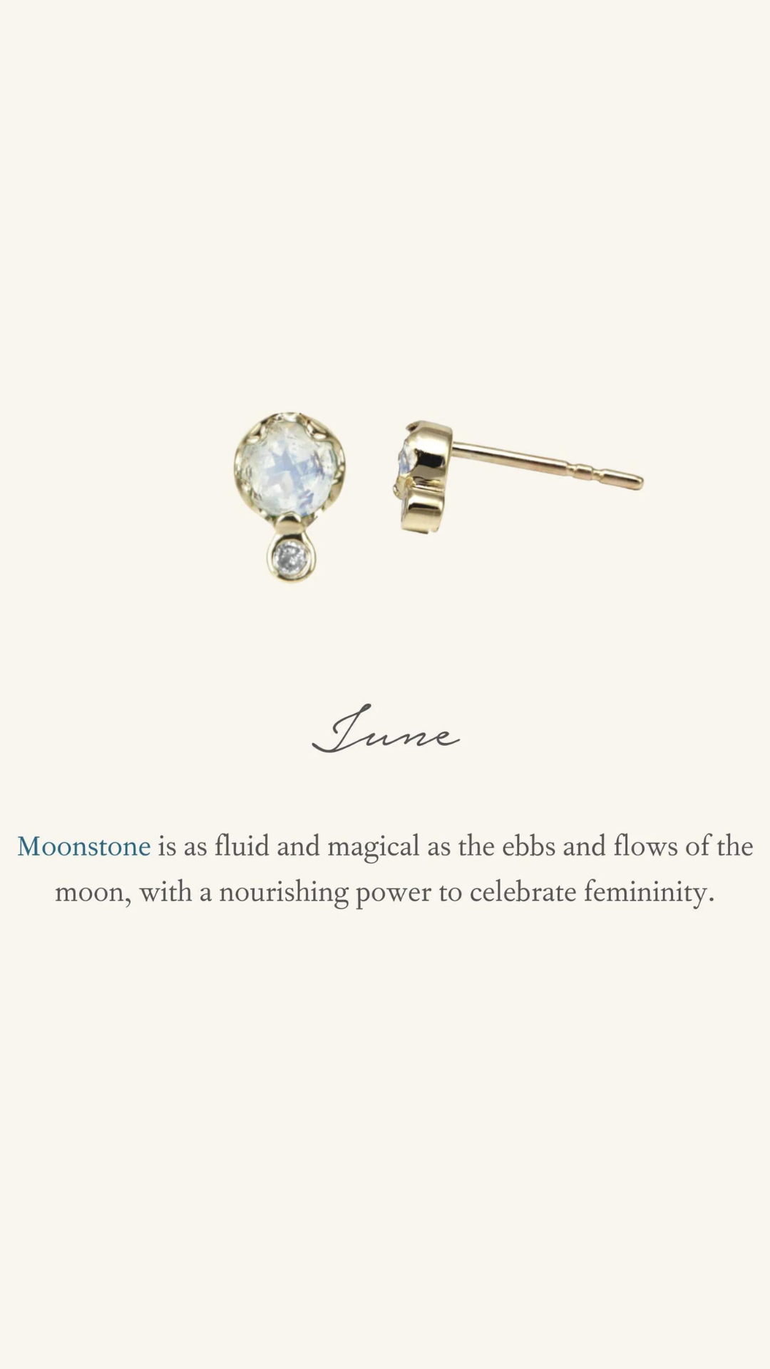 Moonstone Diamond Earring June