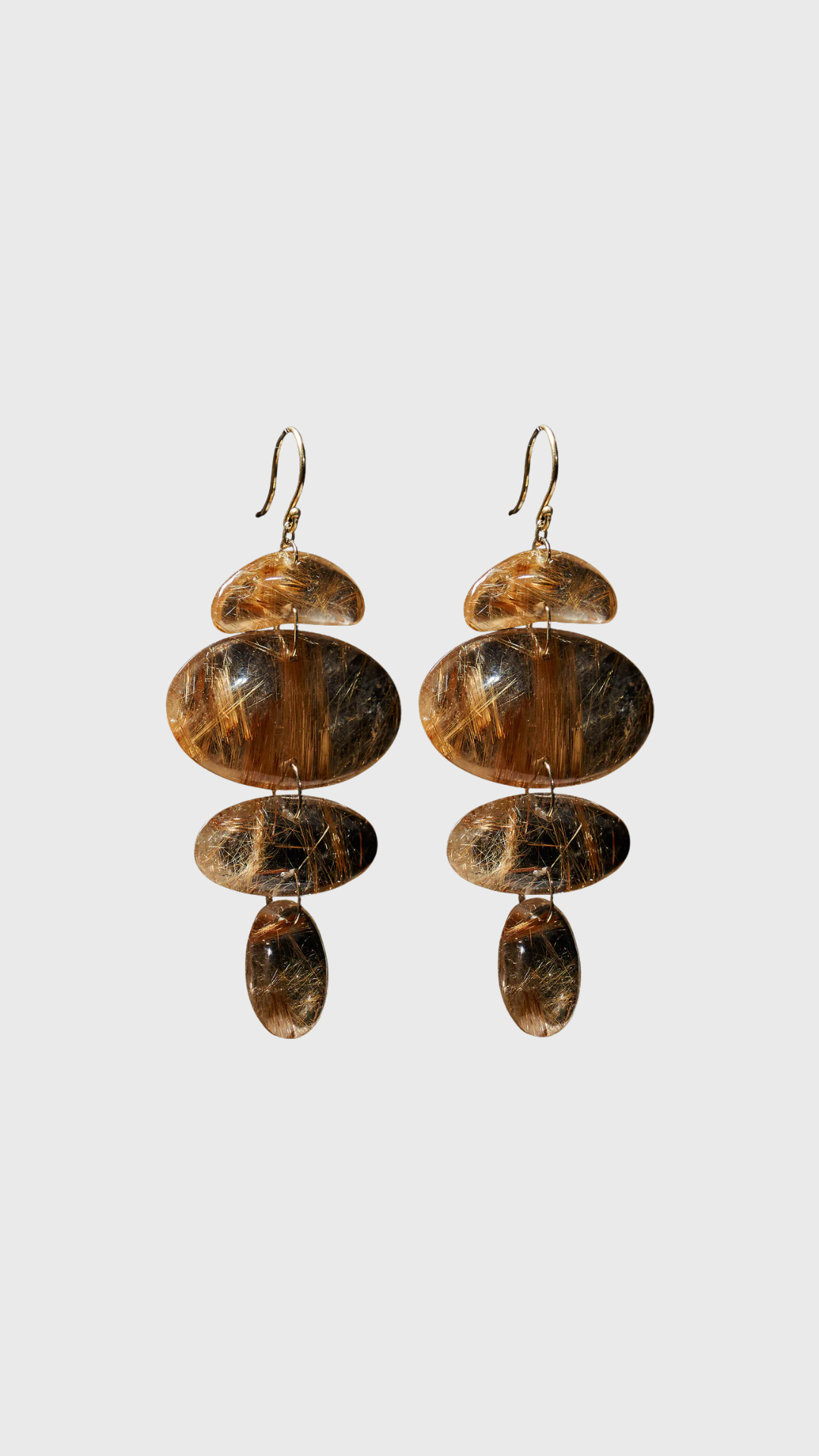 Ten Thousand Things Oval Totem Earrings in Rutilated Quartz