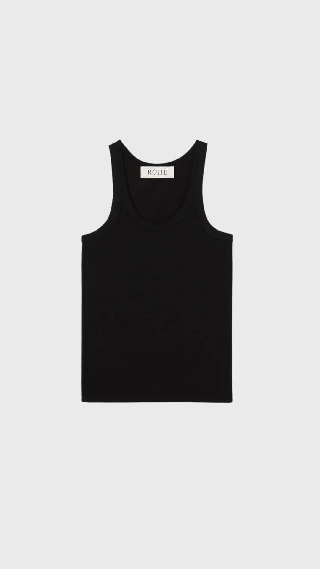 Róhe Scoop Neck Rib Top in Black