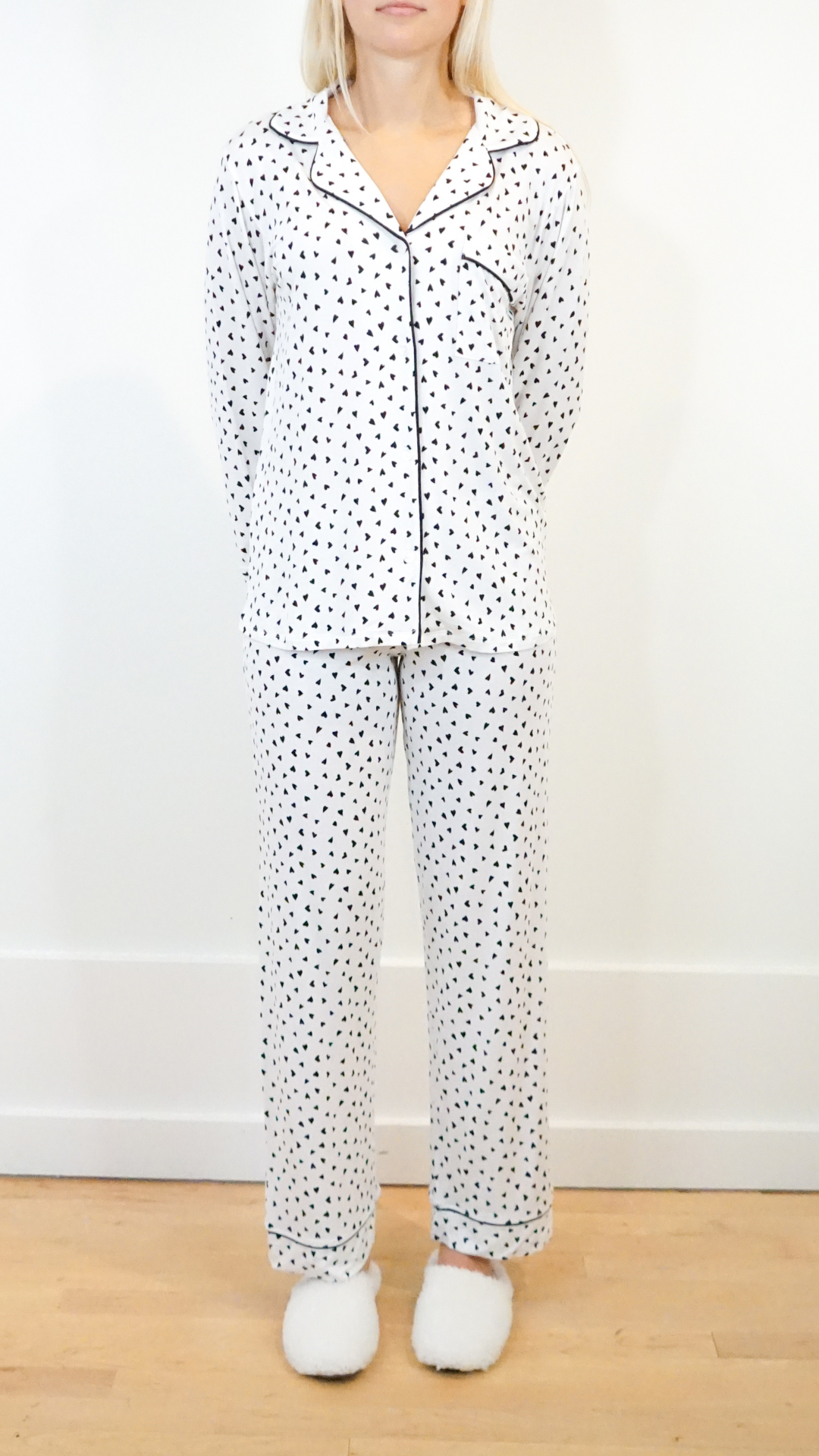 Eberjey Gisele Printed Long PJ Set in Heart