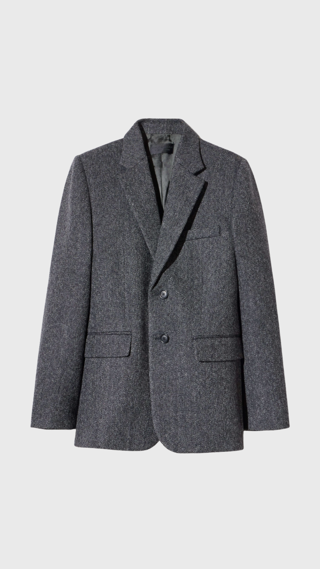 Nili Lotan Romain Boyfriend Jacket in Dark Charcoal Herringbone