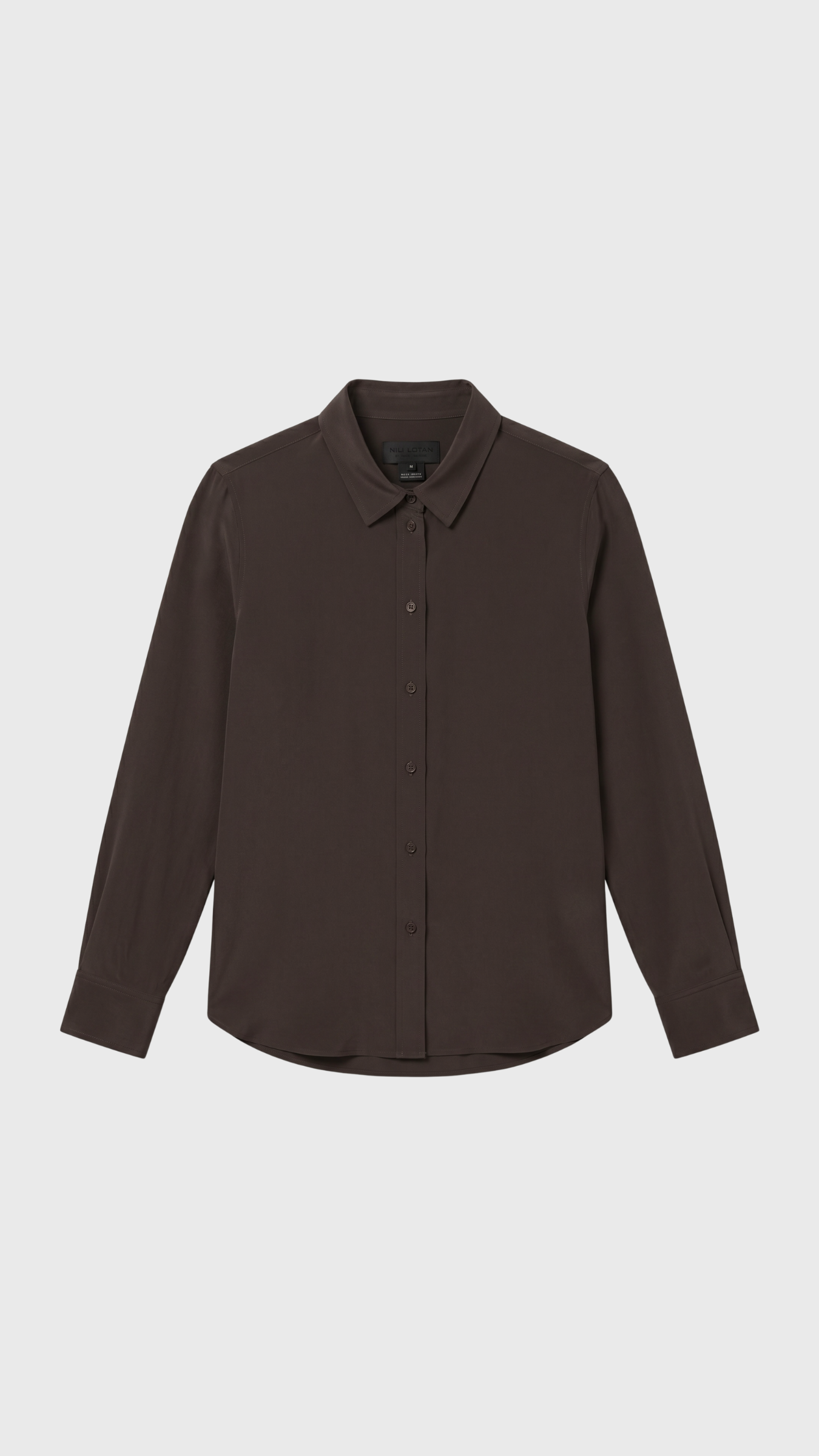 Nili Lotan Gaia Slim Shirt in Chocolate