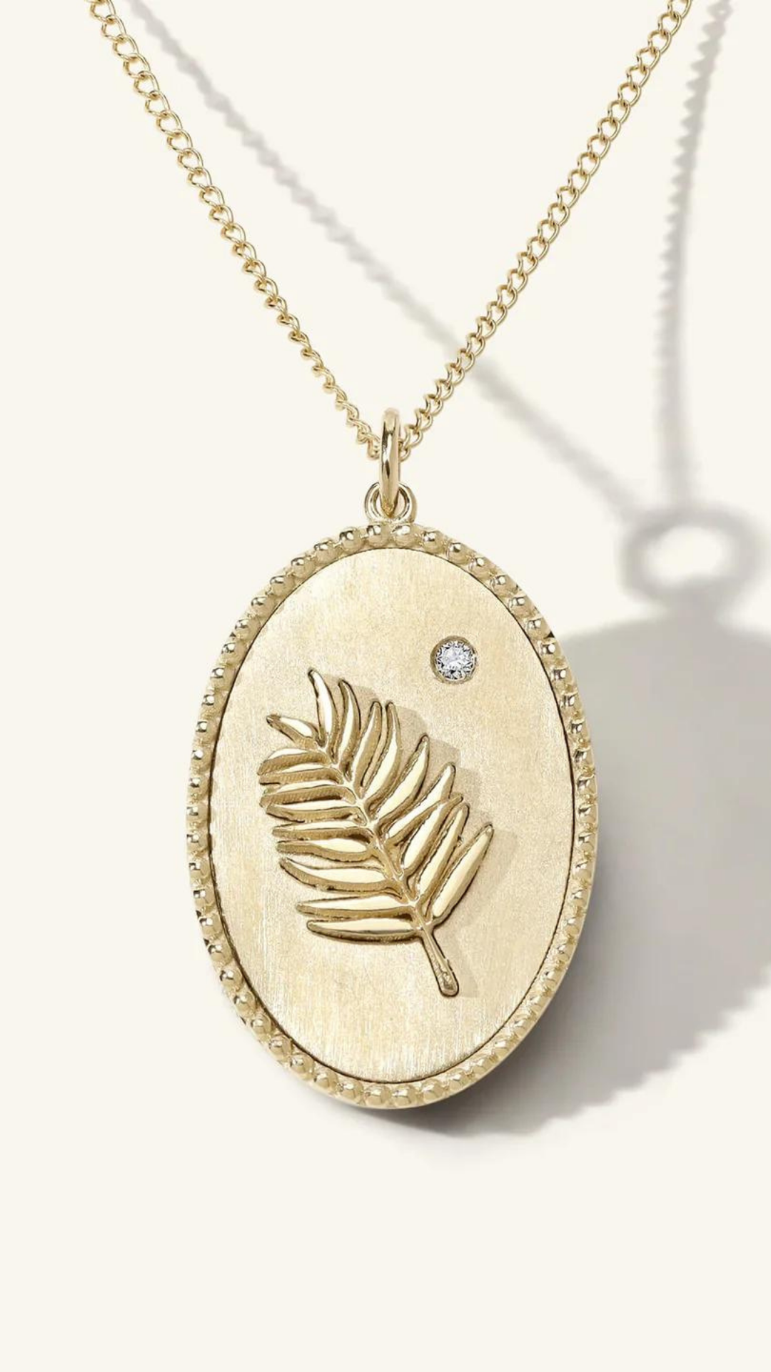 Zahava Palm Leaf Token Necklace