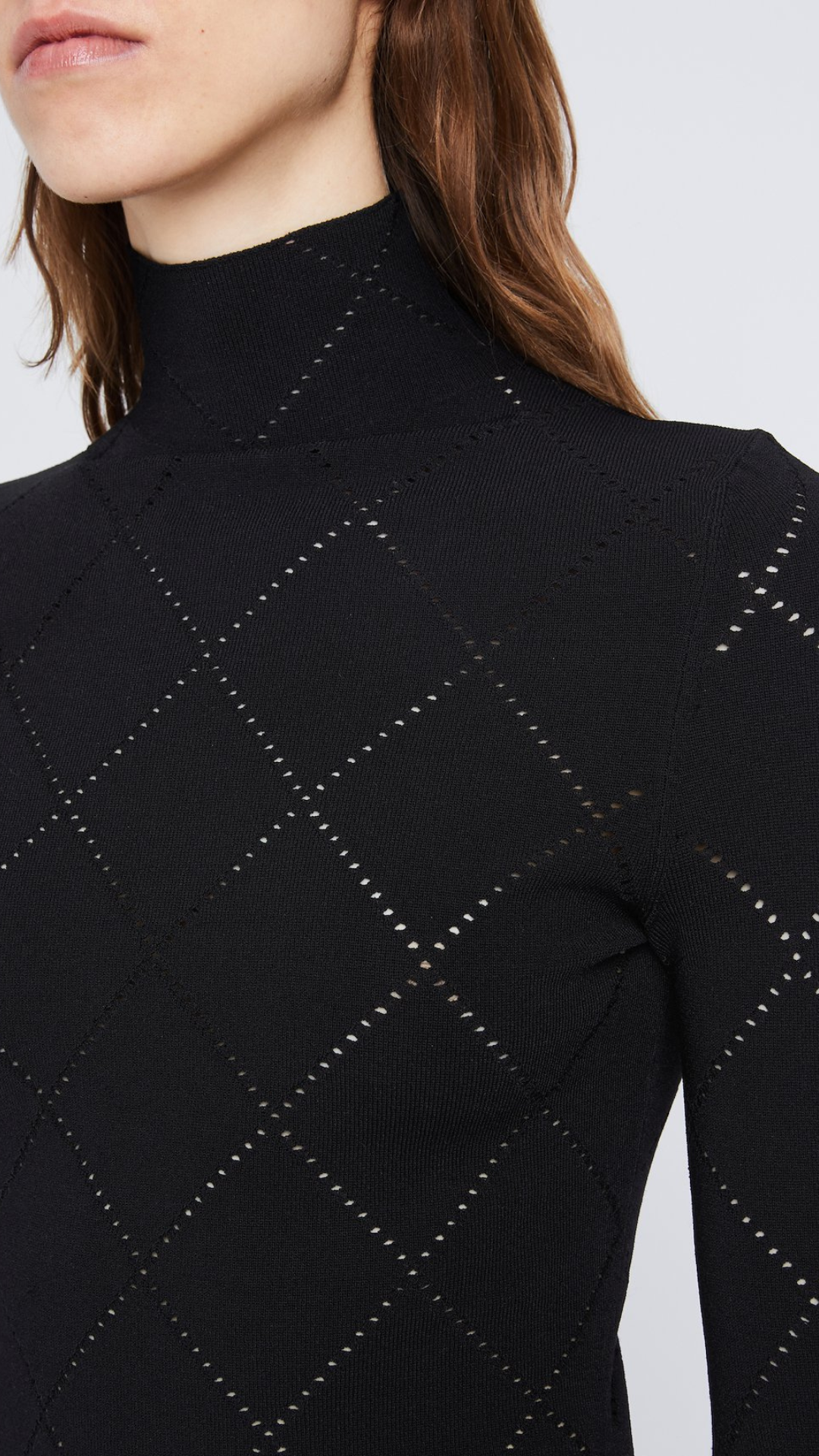 PSWL Pointelle Diamonds Turtleneck