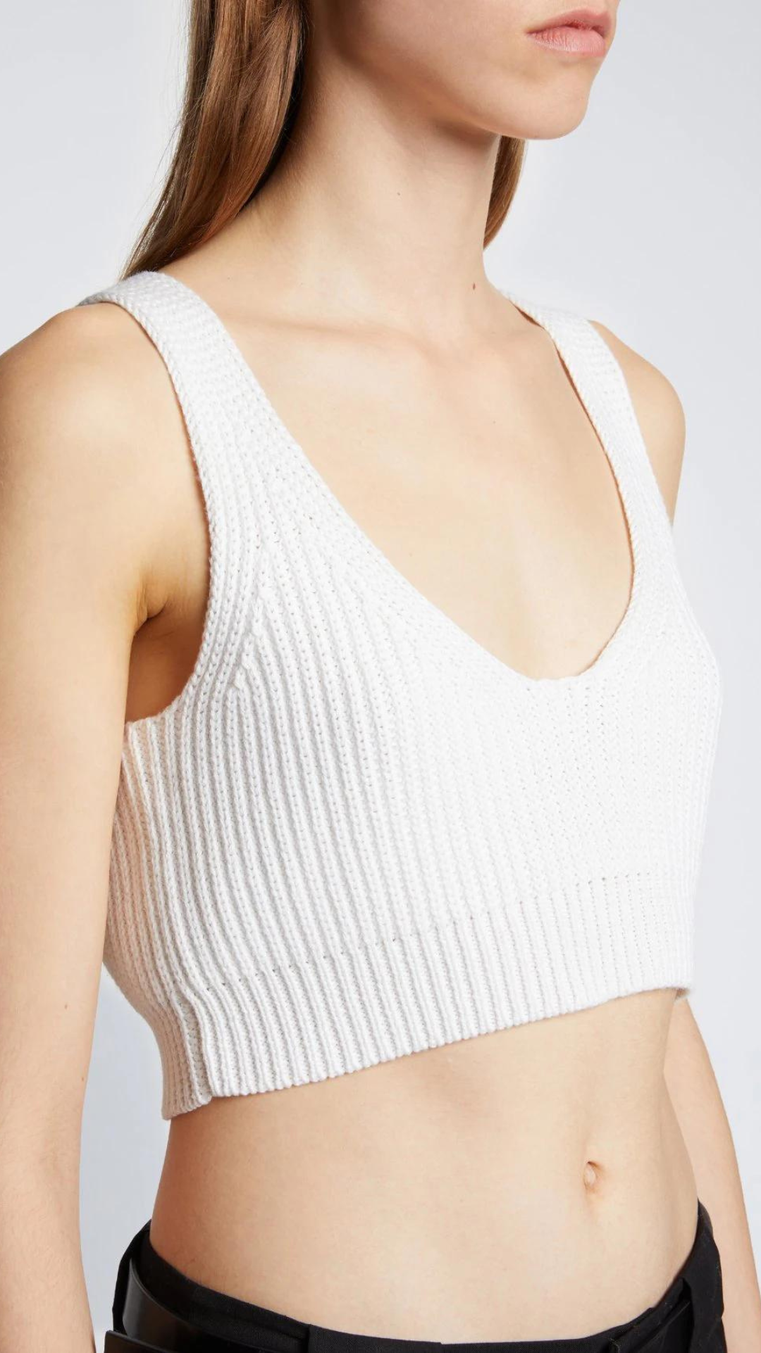 PSWL Ribbed Cotton Cropped Top