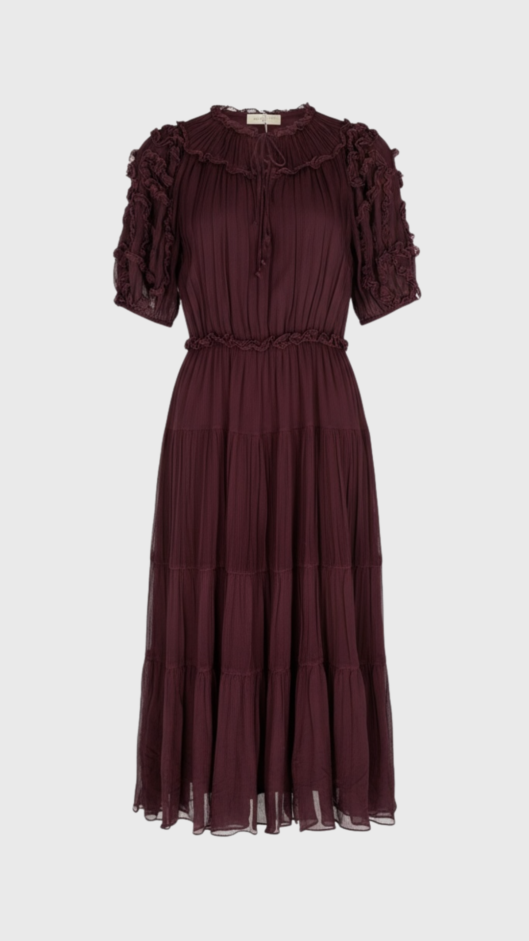 Ulla Johnson Nan Silk Midi Dress in Mahogany