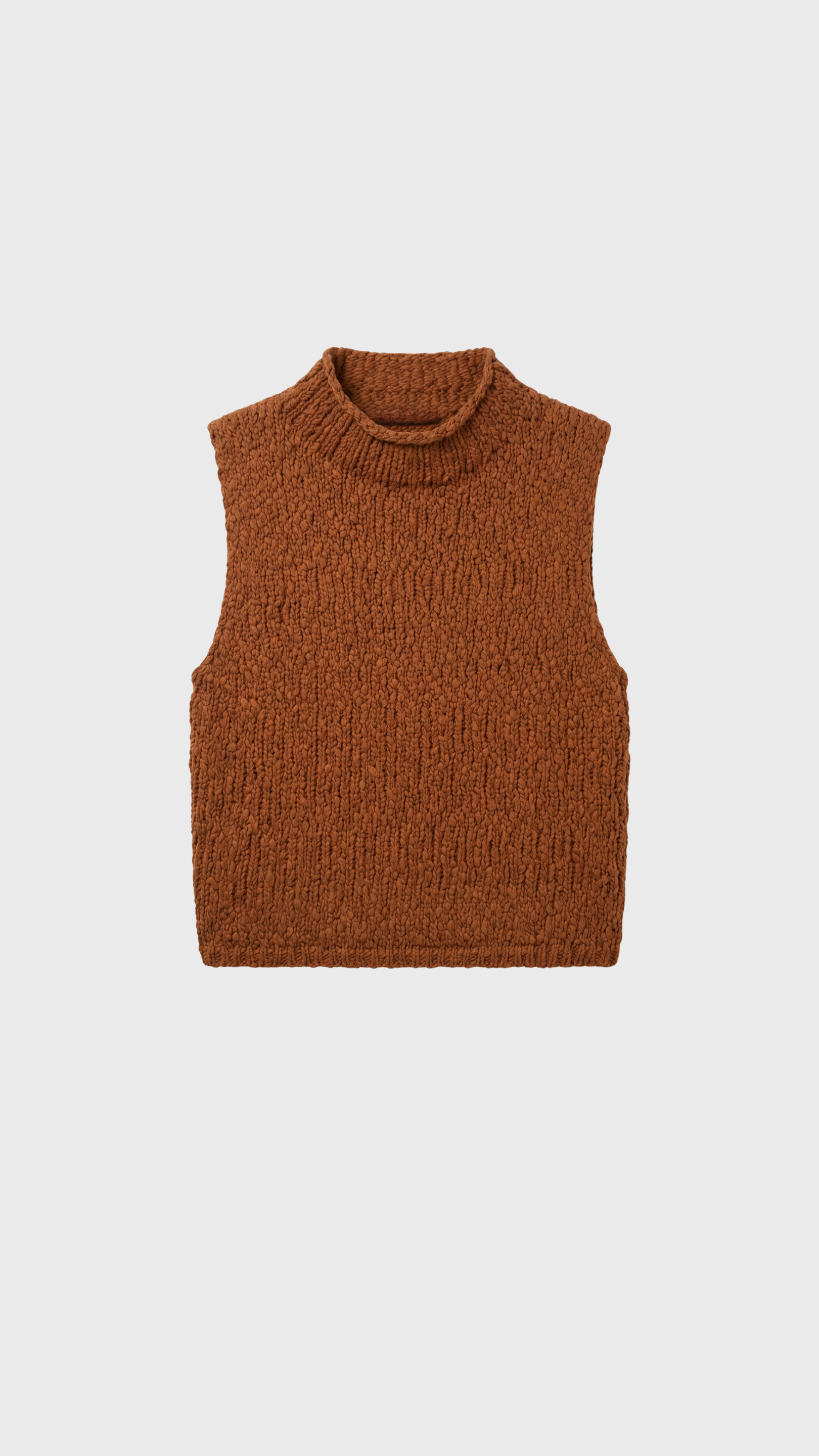 Sablyn Atticus Roll Neck Cropped Tank in Tobacco