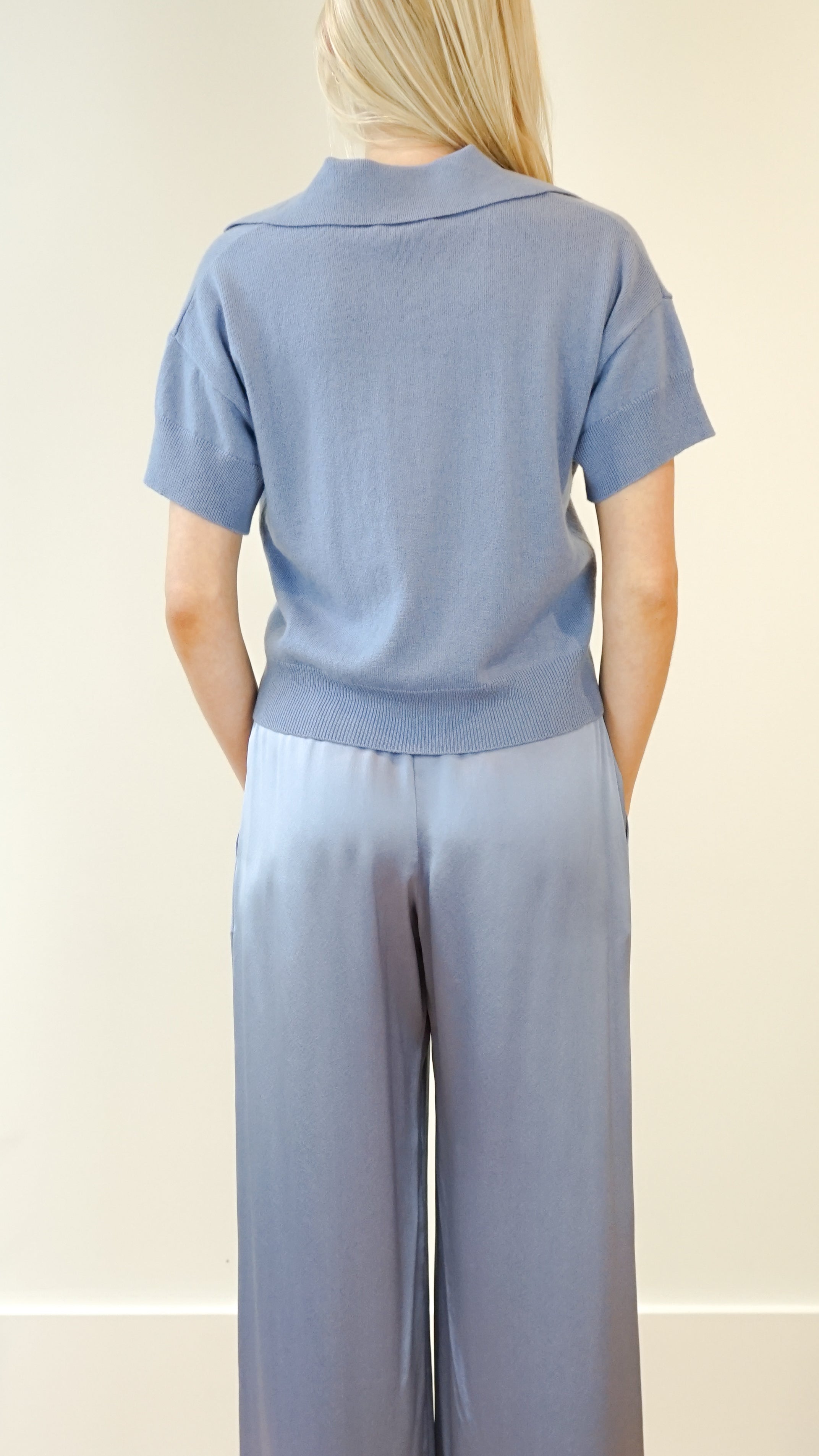 Sablyn Mirabelle Short Sleeve Polo in Dusty Periwinkle