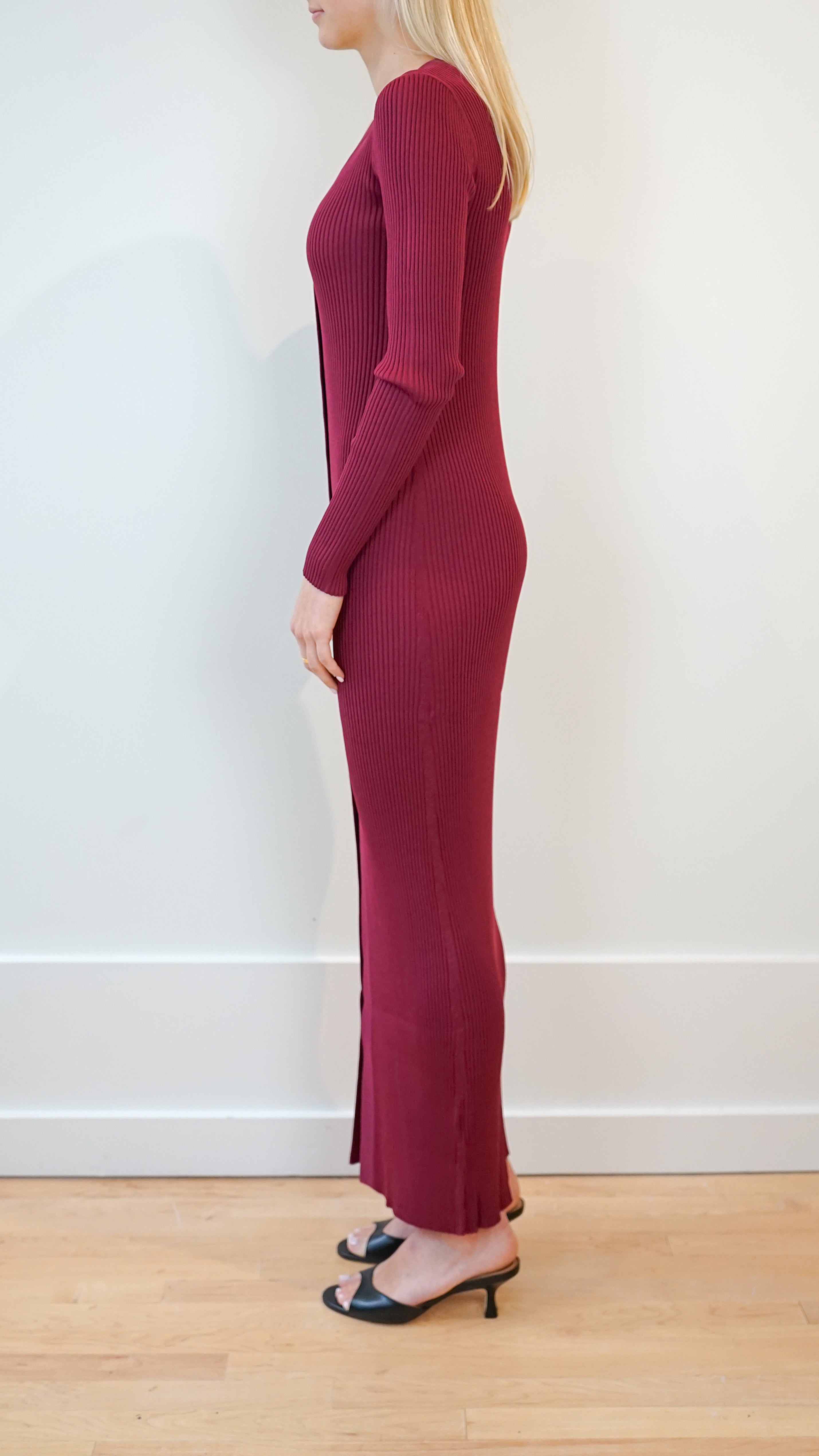 Staud Shoko Maxi Sweater in Crimson