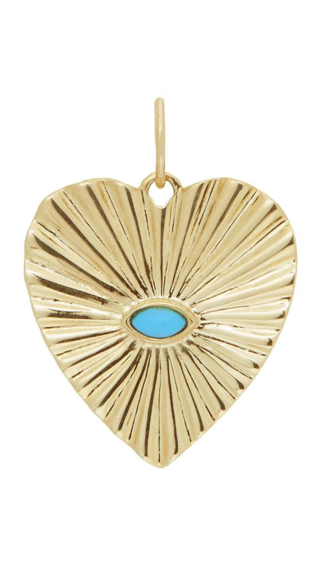 Zahava Turquoise Sunbeam Heart Charm