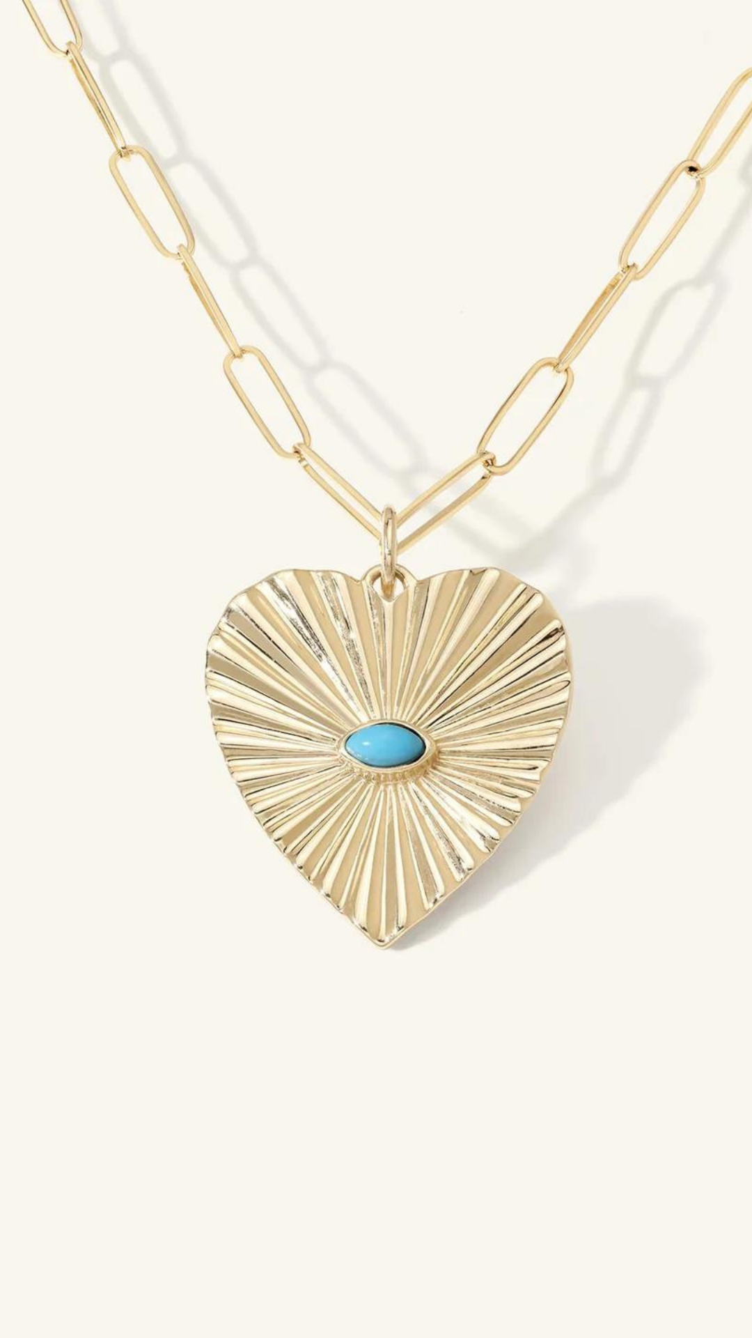Zahava Turquoise Sunbeam Heart Charm