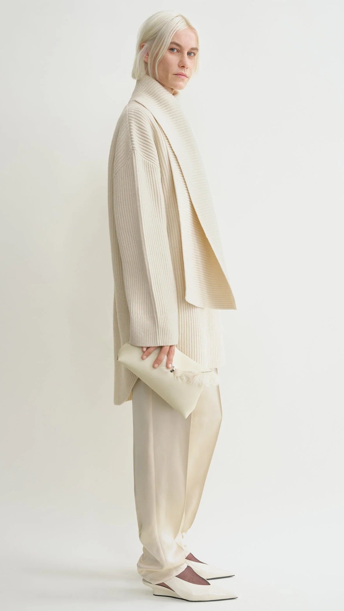 Toteme Shearling T-lock Clutch