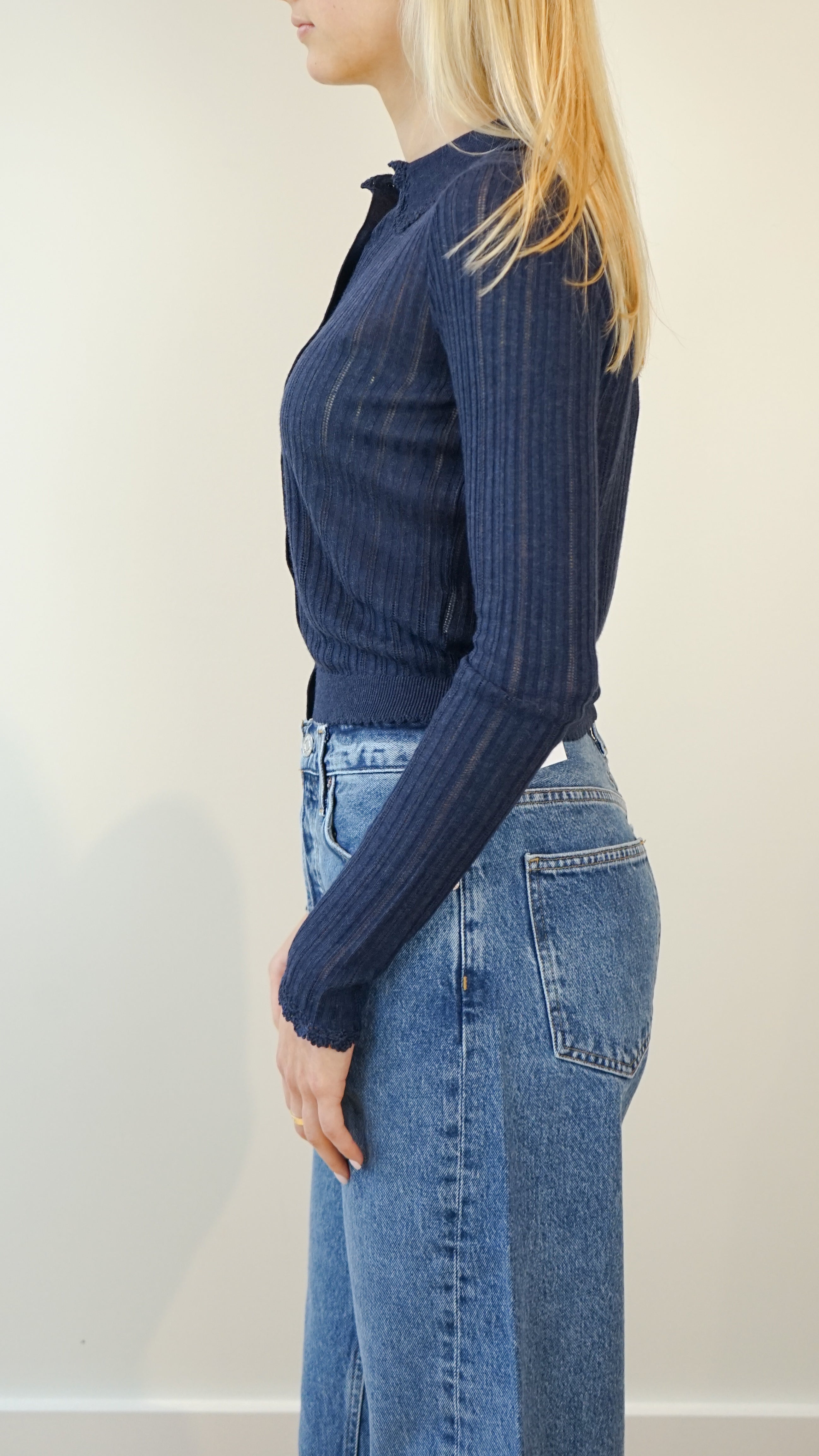 Ulla Johnson Lottie Knit Cardigan in Midnight