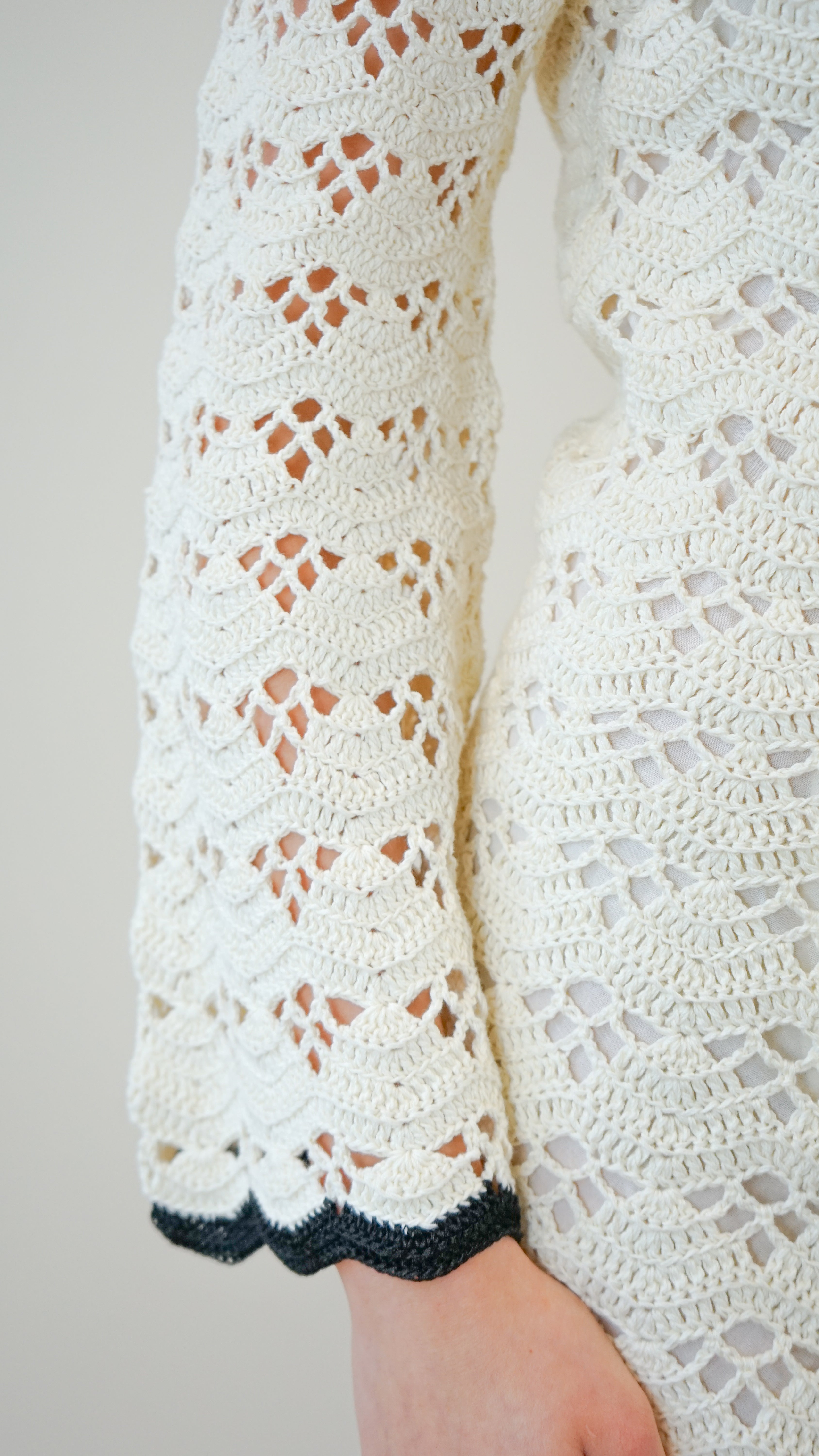 Zimmermann Rhiannon Crochet Mini Dress in Cream Black