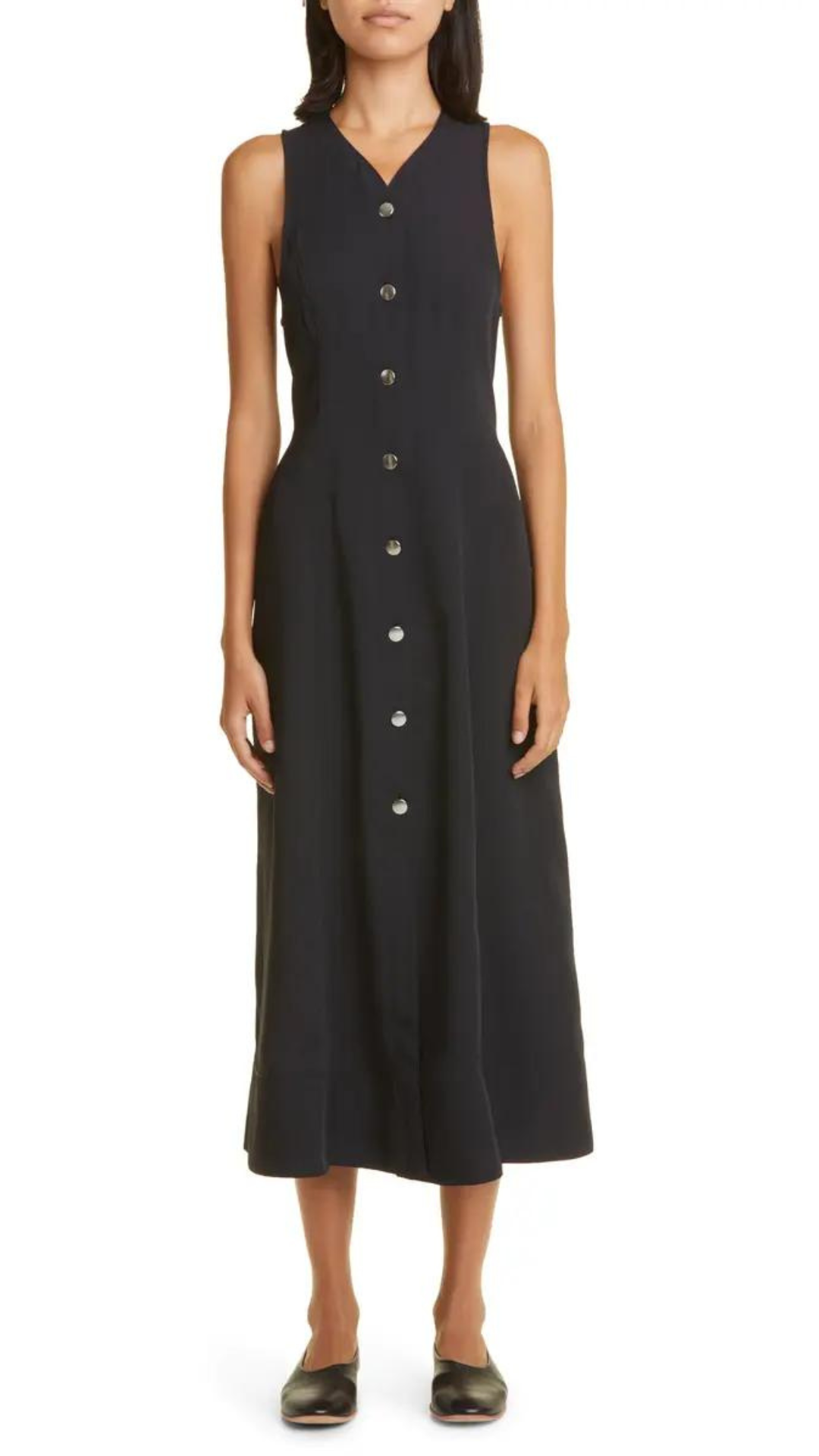 Proenza Schouler White Label Drapey Suiting Button Dress