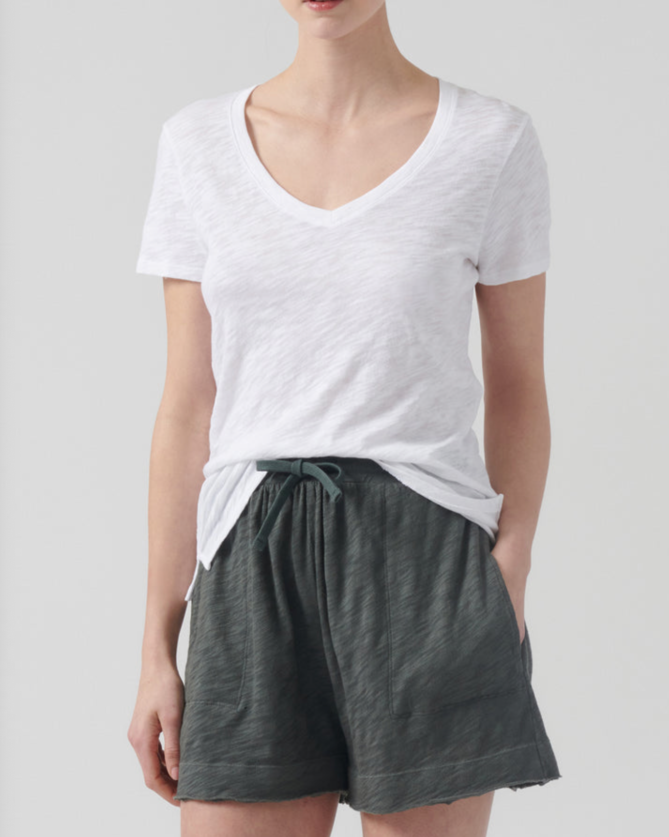 ATM Slub Jersey Short Sleeve V-Neck Tee