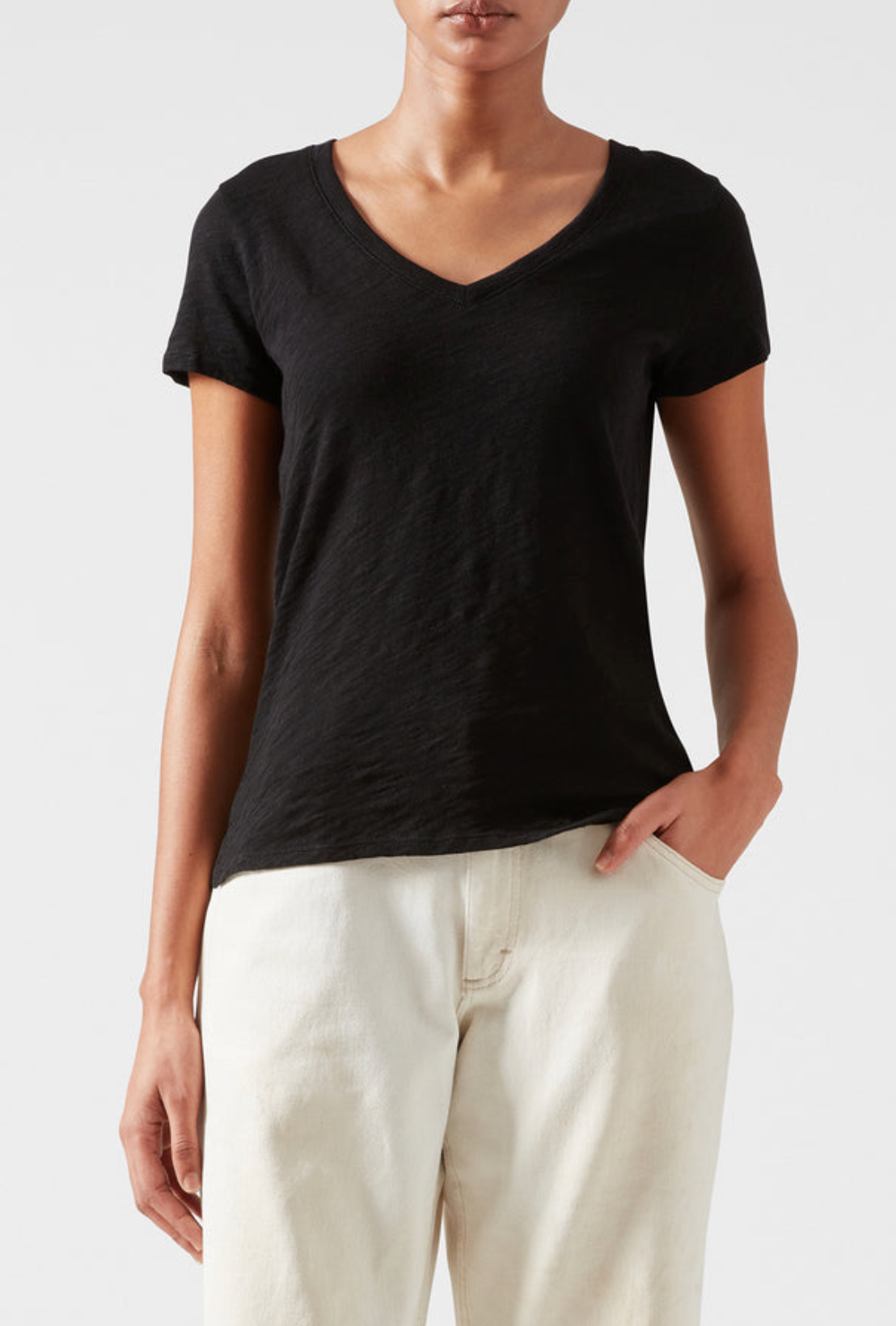 ATM Slub Jersey Short Sleeve V-Neck Tee