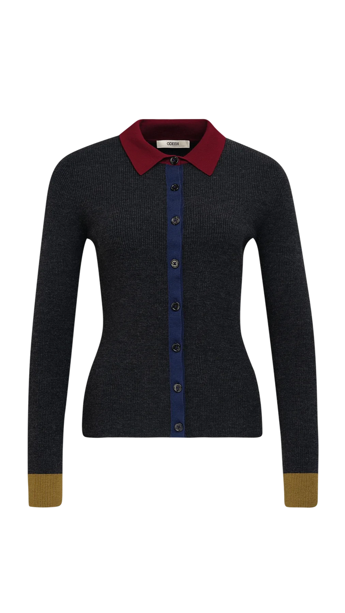 Odeeh Colorblock Sleeve Cardigan
