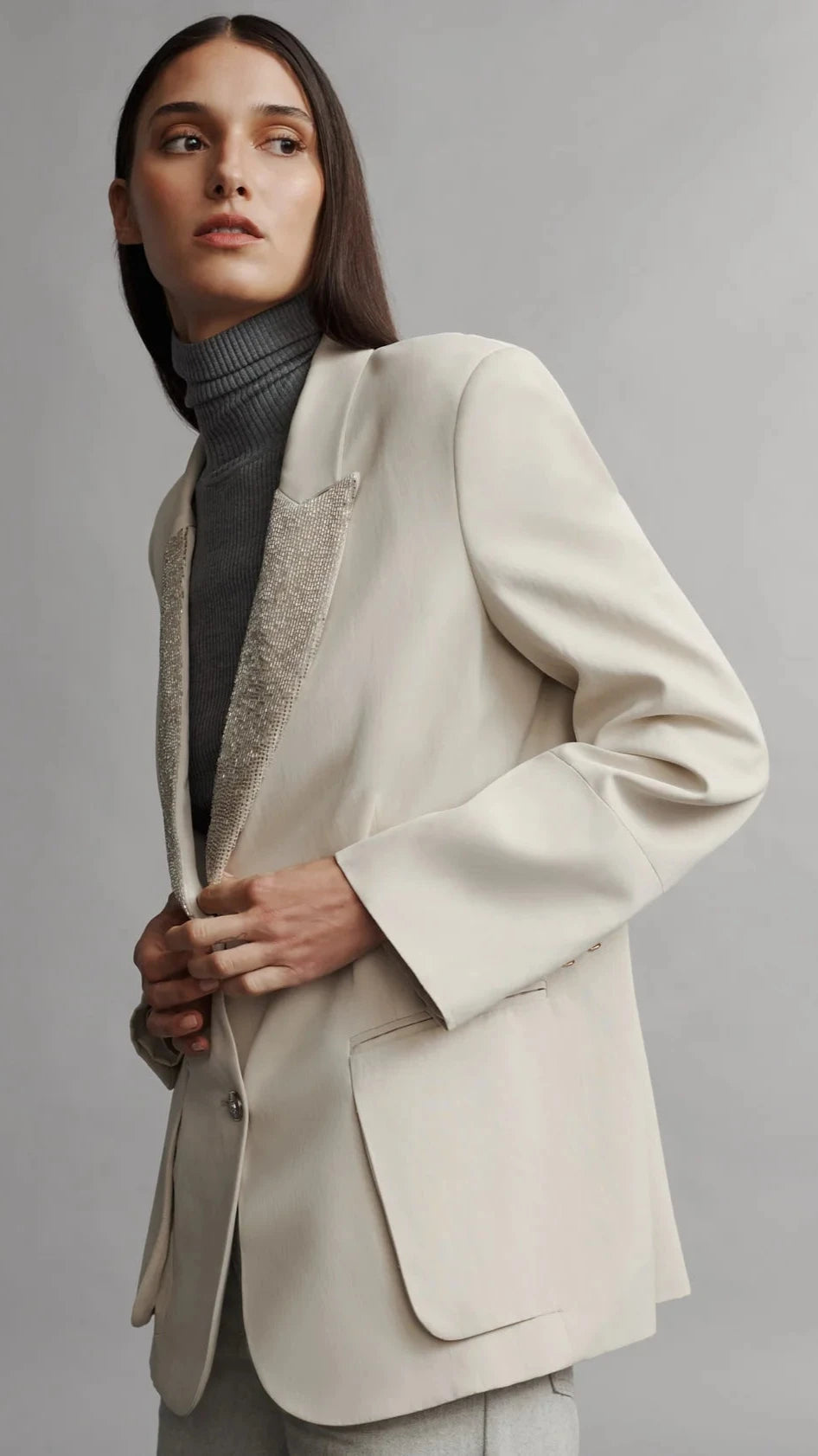 TWP Sweet Pea Blazer with Beaded Lapel